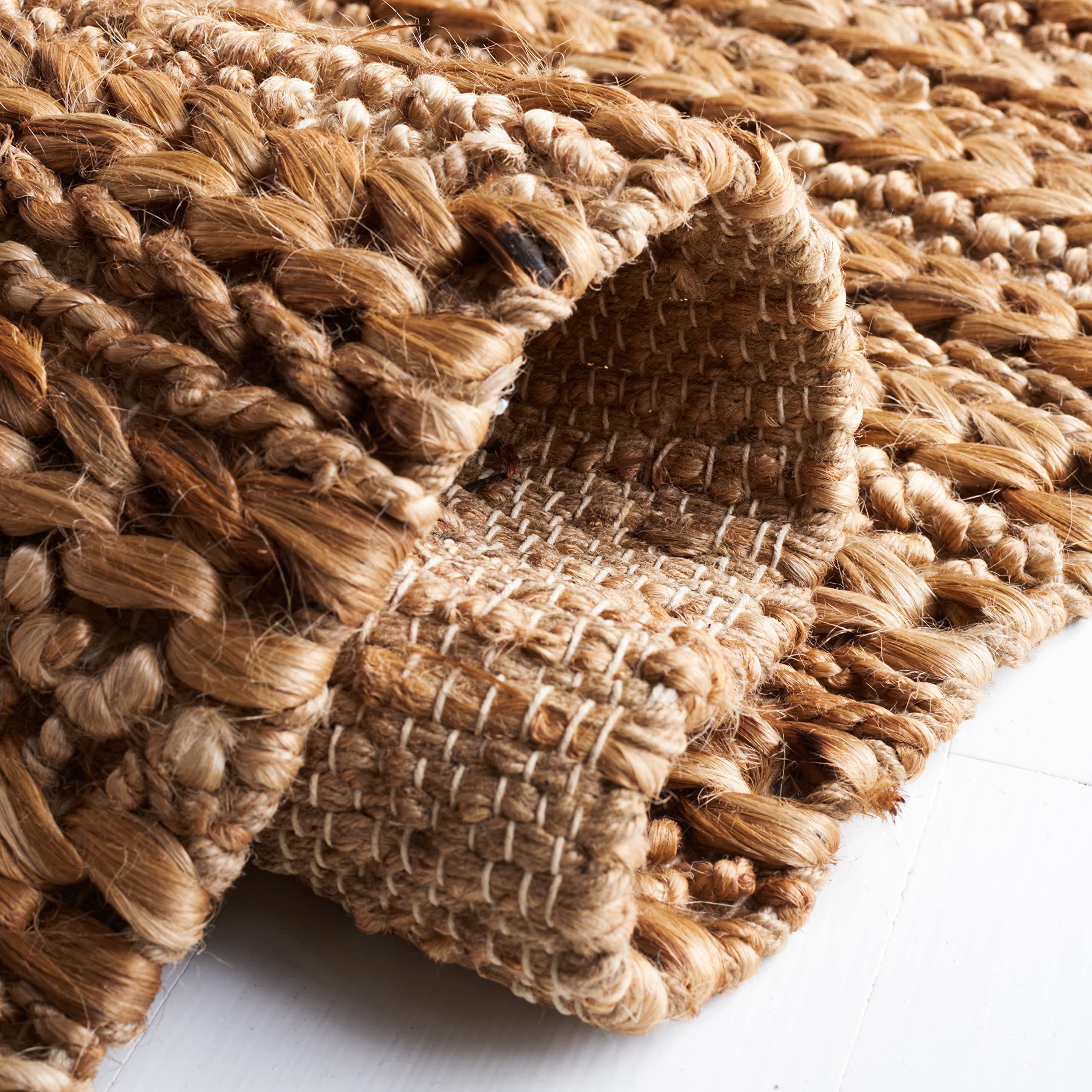SAFAVIEH Handmade Natural Jute Area Rug 8' x 10' - Farmhouse Style, Durable & Eco-Friendly Floor Covering for High Traffic Areas - Perfect for Living Room, Bedroom, Dining Room & Home Office Decor (NF653A)