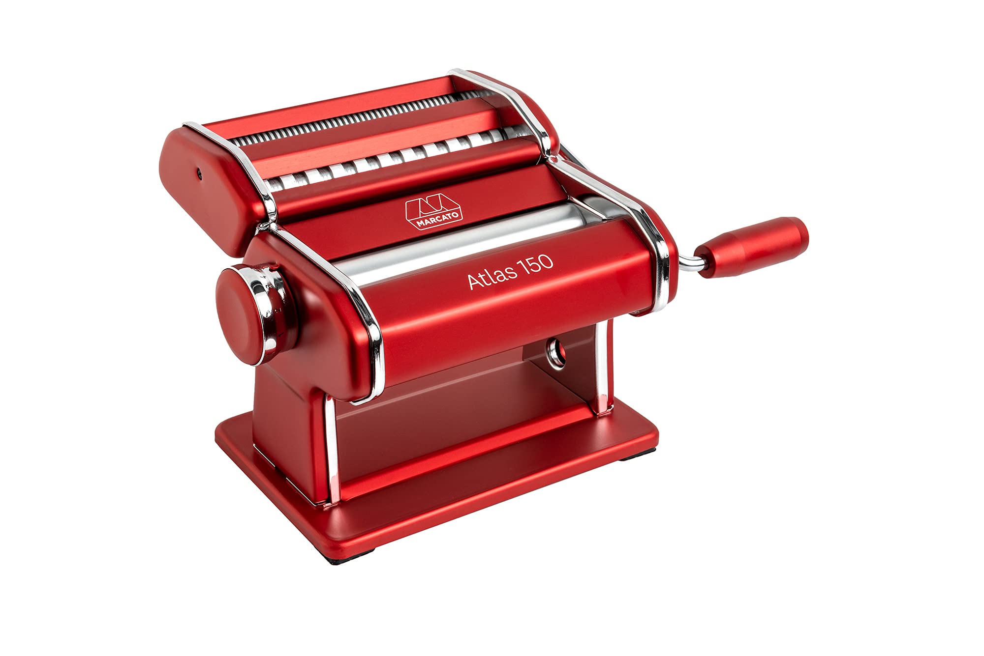 Marcato Atlas 150 Pasta Machine - Italian Made Stainless Steel Pasta Maker with Cutter & Hand Crank - Perfect for Homemade Pasta, Ravioli & Noodles - Kitchen Essentials for Italian Cuisine Lovers