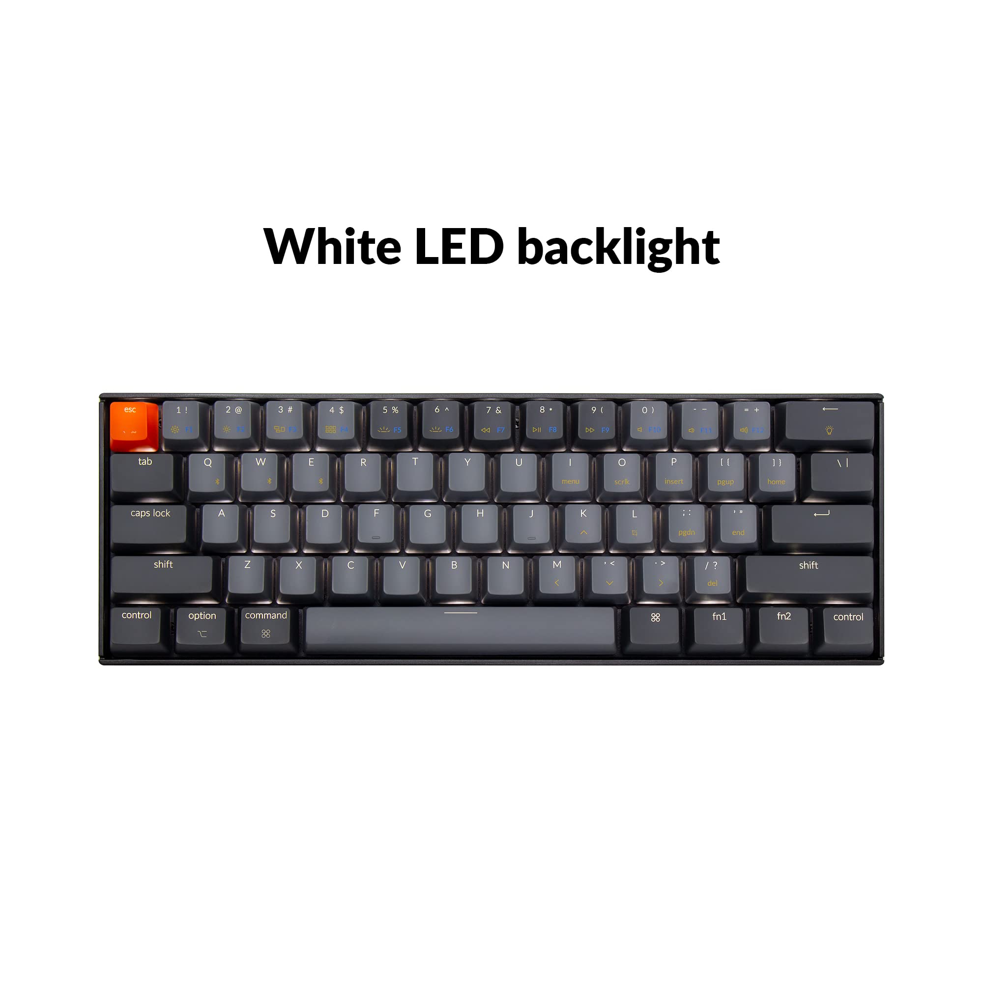 Keychron K12 60% Compact Mechanical Keyboard - Hot-Swappable Gateron G Pro Brown Switches, Bluetooth 5.1/USB Wired, White LED Backlit, 61-Key Layout for Mac & Windows - Perfect for Office Work, Gaming & Programming