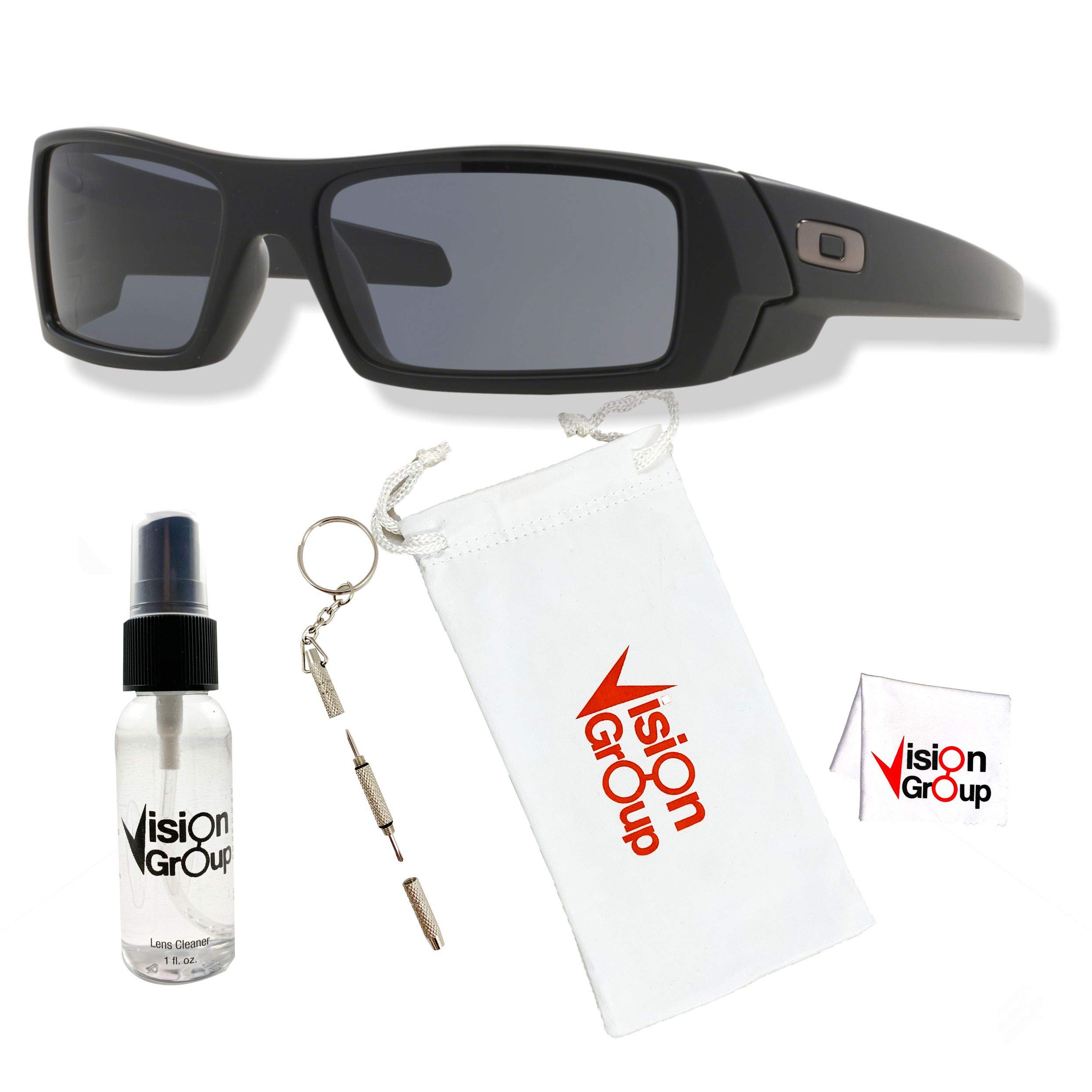 Oakley GASCAN OO9014 Polarized Sunglasses for Men - UV Protection, Durable Frame & Lens - Includes Bonus Vision Group Accessories Bundle - Perfect for Running, Cycling & Outdoor Sports
