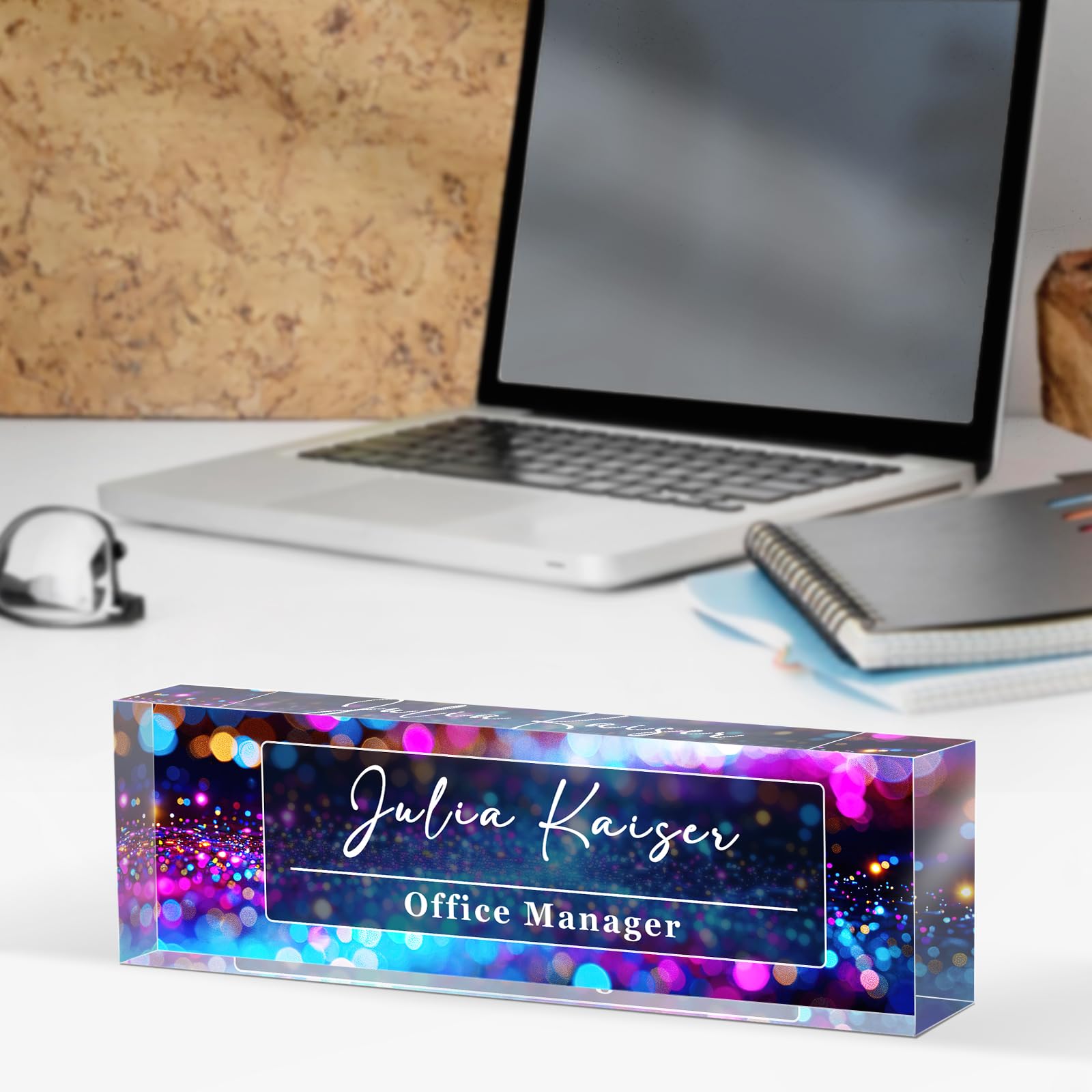 Personalized Acrylic Desk Name Plate - Custom Office Decor for Women, Employee Appreciation Gifts for Boss, Nurse, Manager - Perfect for Office Organization & Professional Workspace Decor