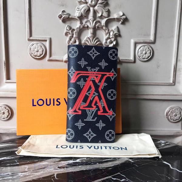 Authentic LV Brazza Wallet Monogram Upside Down Canvas in Infrarouge with Initials - Luxury Men's Bifold Wallet for Everyday Use & Travel Essentials