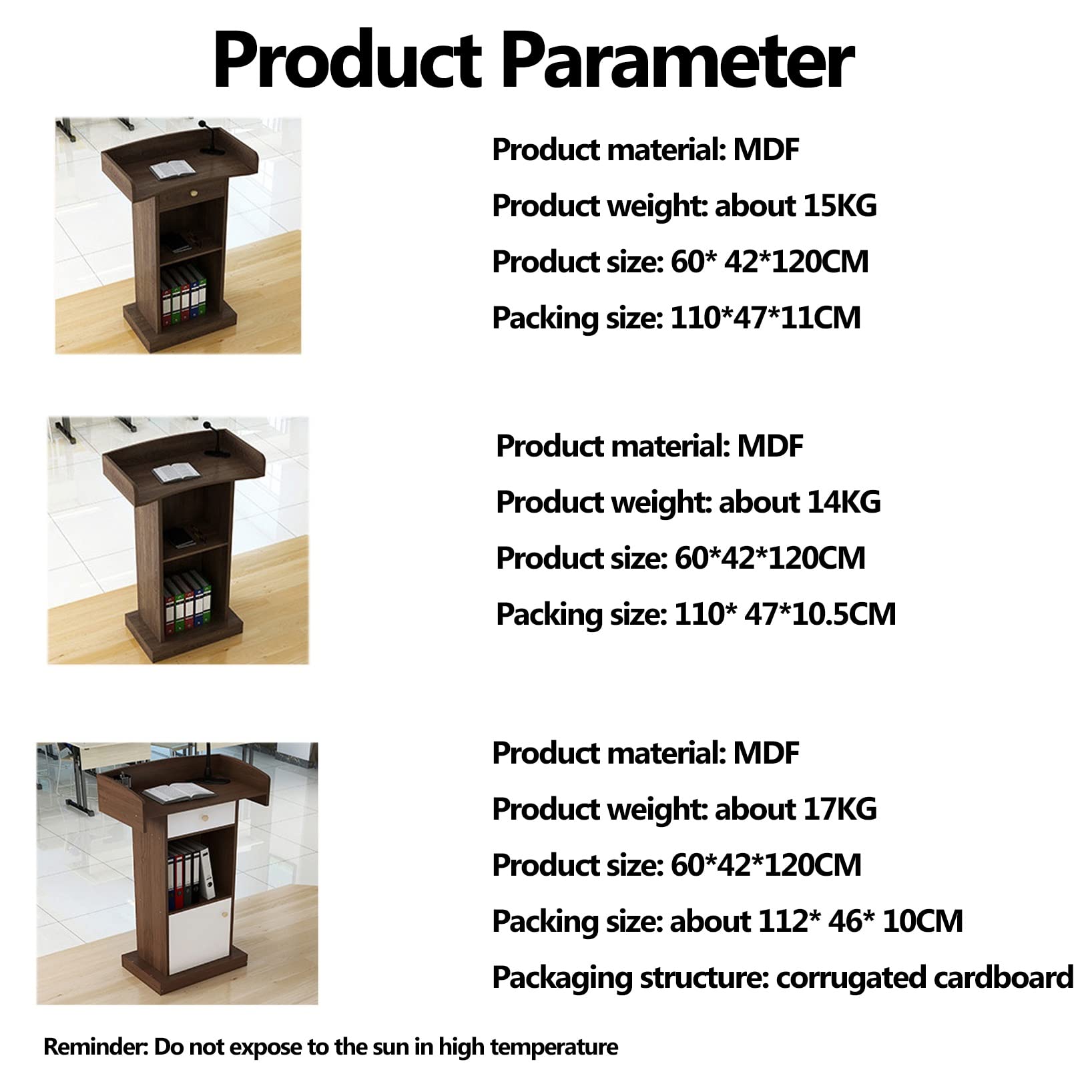 Wooden Lectern Podium Stand with Storage Shelf - Floor Standing Speaker Podium for Conference, Church, Wedding & Auditorium - Perfect for Public Speaking, Presentations & Ceremonies