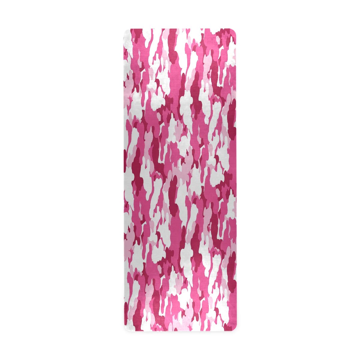 ALAZA Non-Slip Foldable Travel Yoga Mat with Absorbent Towel Surface - Lightweight Exercise Mat for Women in Pink Abstract Camouflage | Perfect for Yoga, Pilates, Gym Workouts & Travel Fitness