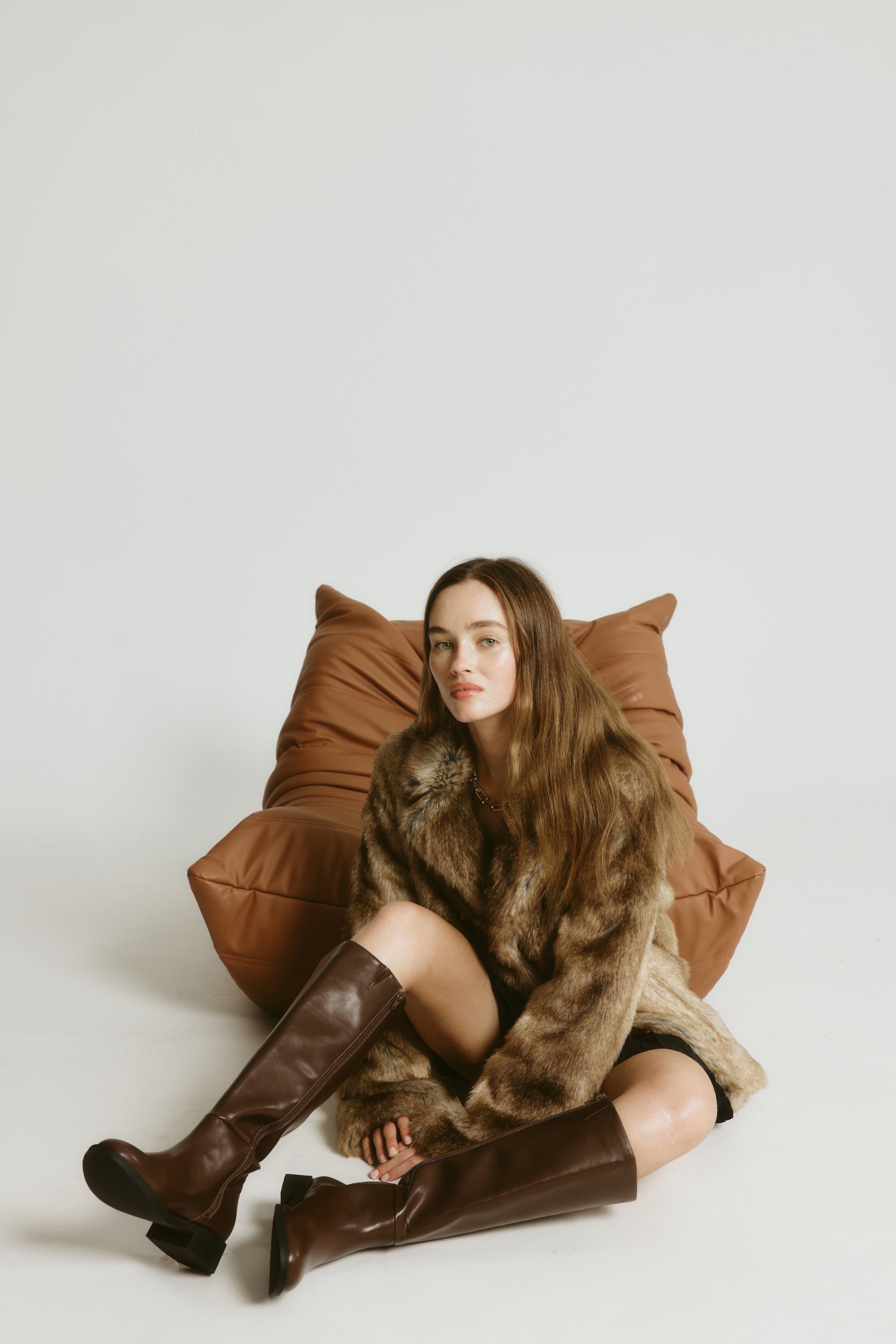 Gabe Flat Knee High Boots for Women - Chocolate Brown Leather Boots - Comfortable & Stylish for Fall, Winter, and Casual Outfits