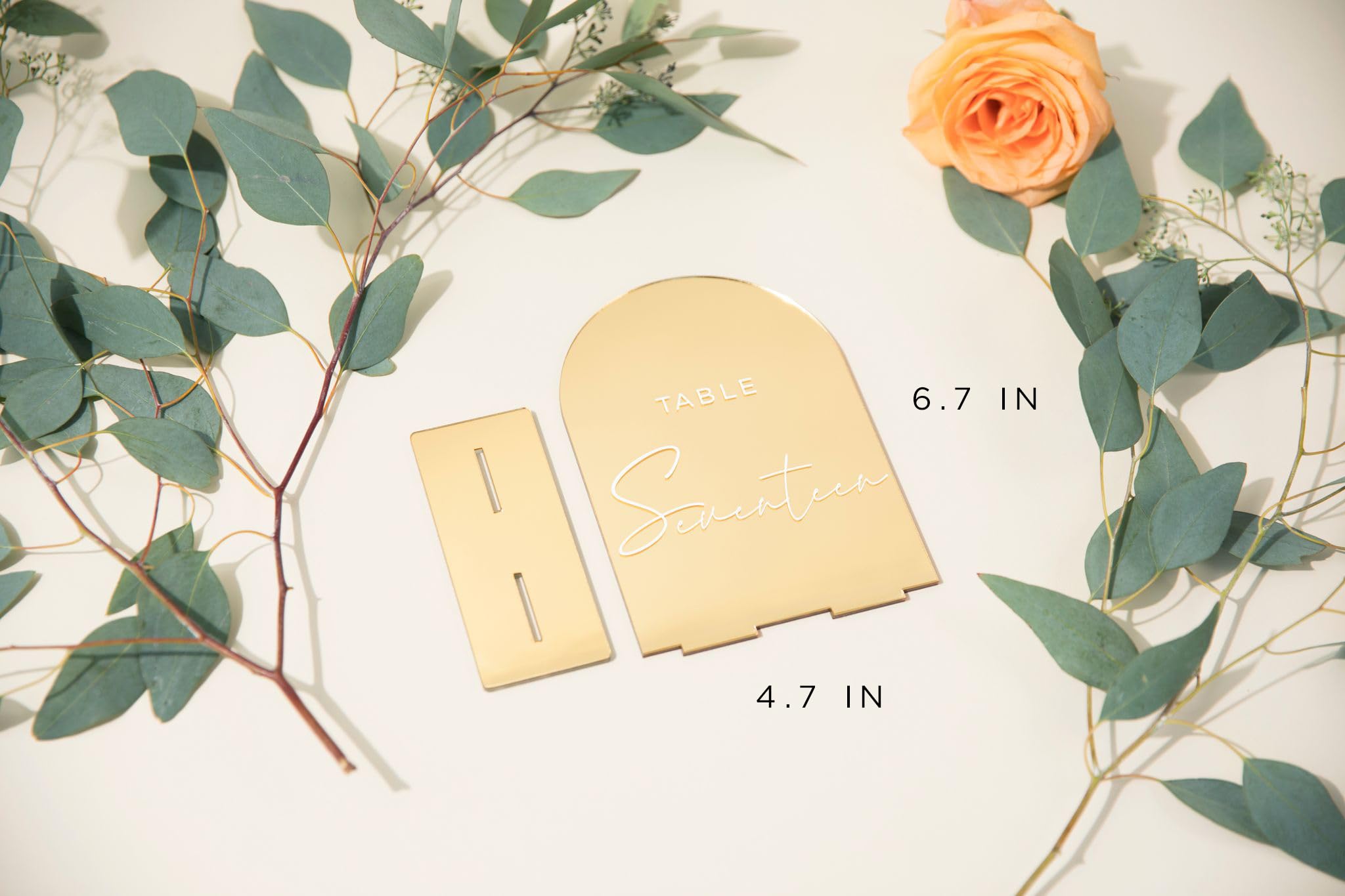 Gold Acrylic Wedding Table Numbers 1-10 - Double Sided Mirror for Reception & Engagement Parties
