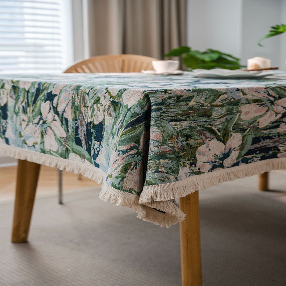 Springfield Square Floral Tablecloth Set of 2 - Waterproof Washable Polyester Table Cover for Dining Room, Kitchen, Picnic & Outdoor Party Decor