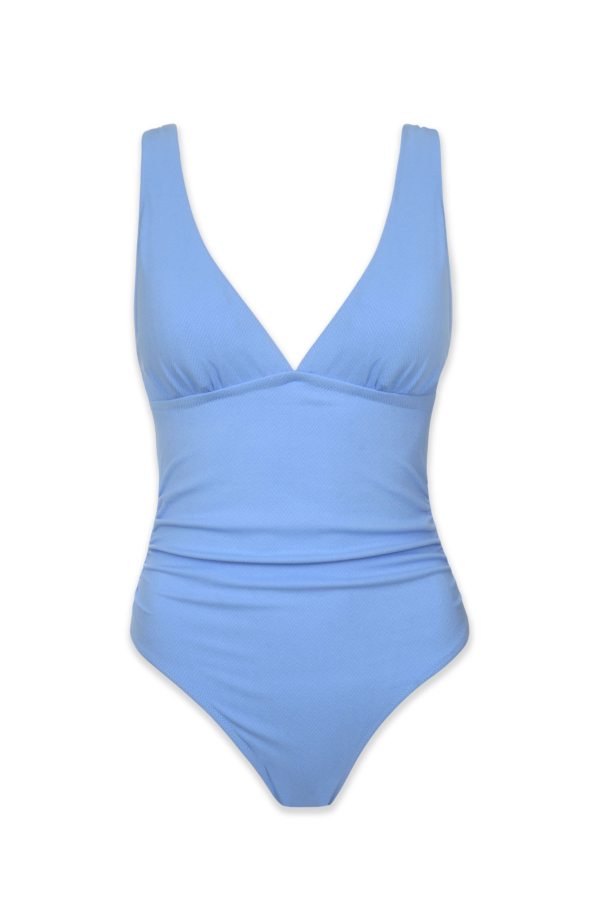 Olivia One Piece Swimsuit | Chevron Textured Peri Blue Bikini for Women - Perfect for Beach Vacation, Pool Party & Summer Getaways