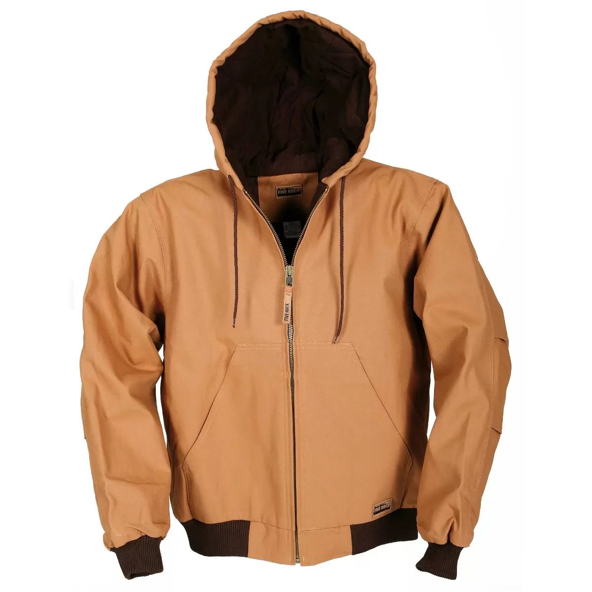 FIVE ROCK® Quilt Lined Hooded Jacket for Men & Women - Warm Winter Coat with Detachable Hood, Water-Resistant Outdoor Jacket for Hiking, Camping & Cold Weather Activities