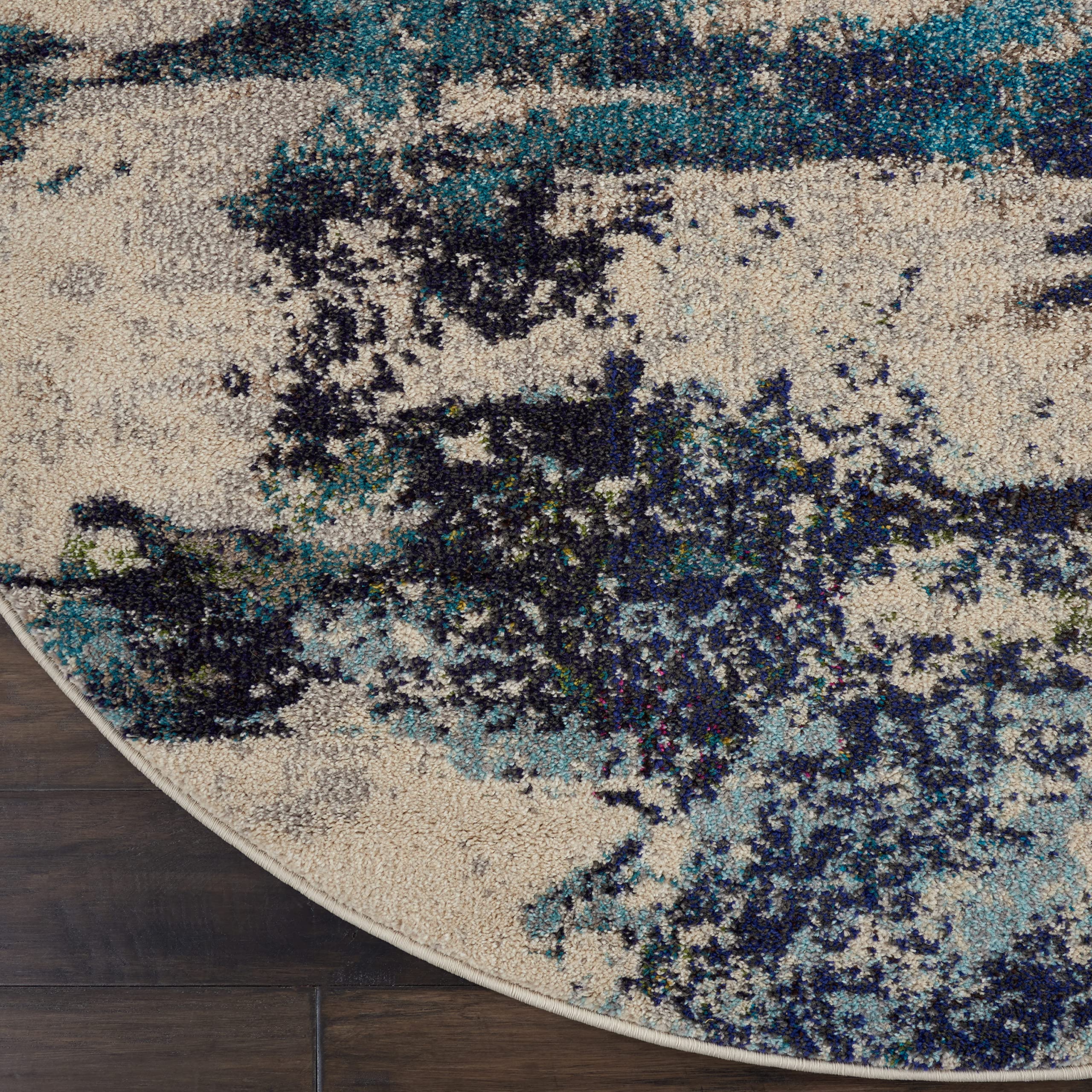 Nourison Celestial Modern Abstract Ivory/Teal Blue 7'10