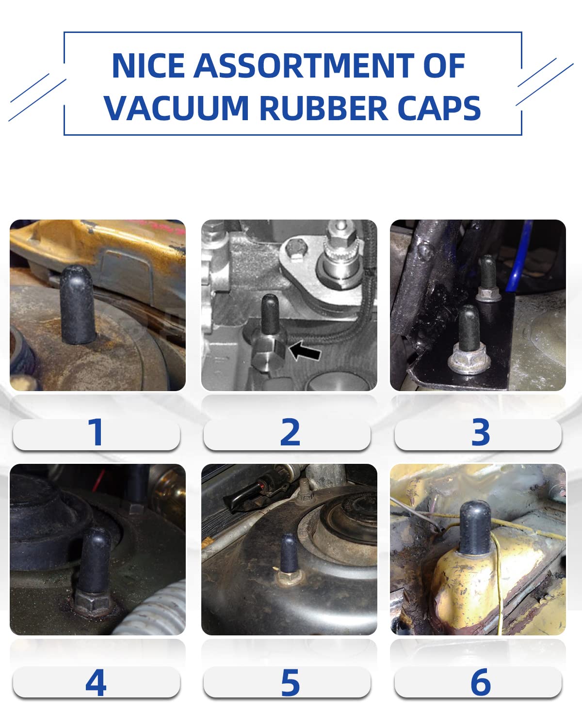 165 PCS Vacuum Caps Rubber Plug Kit - 14 Size Assorted Hose End Caps for Carburetor, Manifold & Automotive (3/16