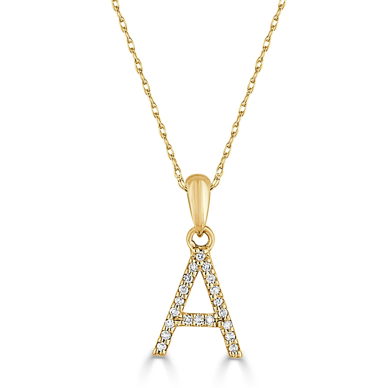 14K Gold & Diamond Mini Initial Necklace - Personalized Name Letter Pendant Jewelry for Women - Perfect Gift for Birthday, Anniversary & Valentine's Day