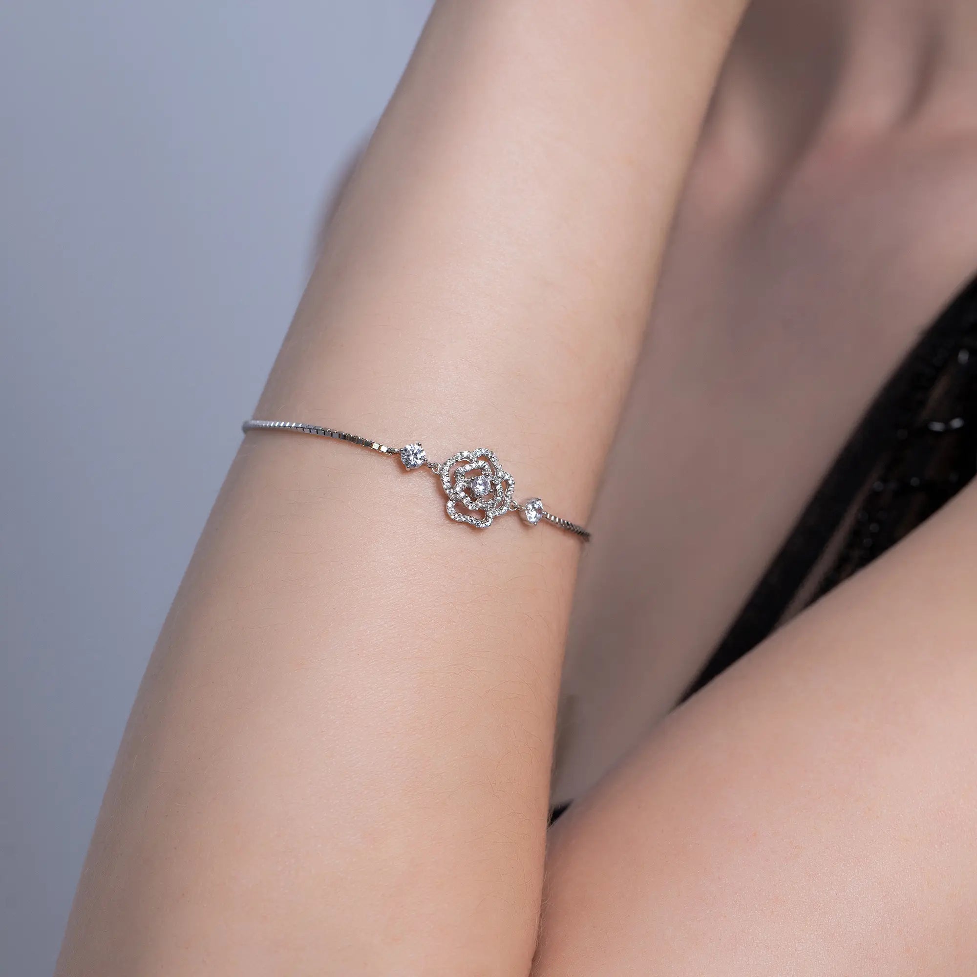 Elegant Flower Bracelet for Women - Dainty Floral Jewelry Gift for Her - Perfect for Weddings, Parties & Everyday Wear
