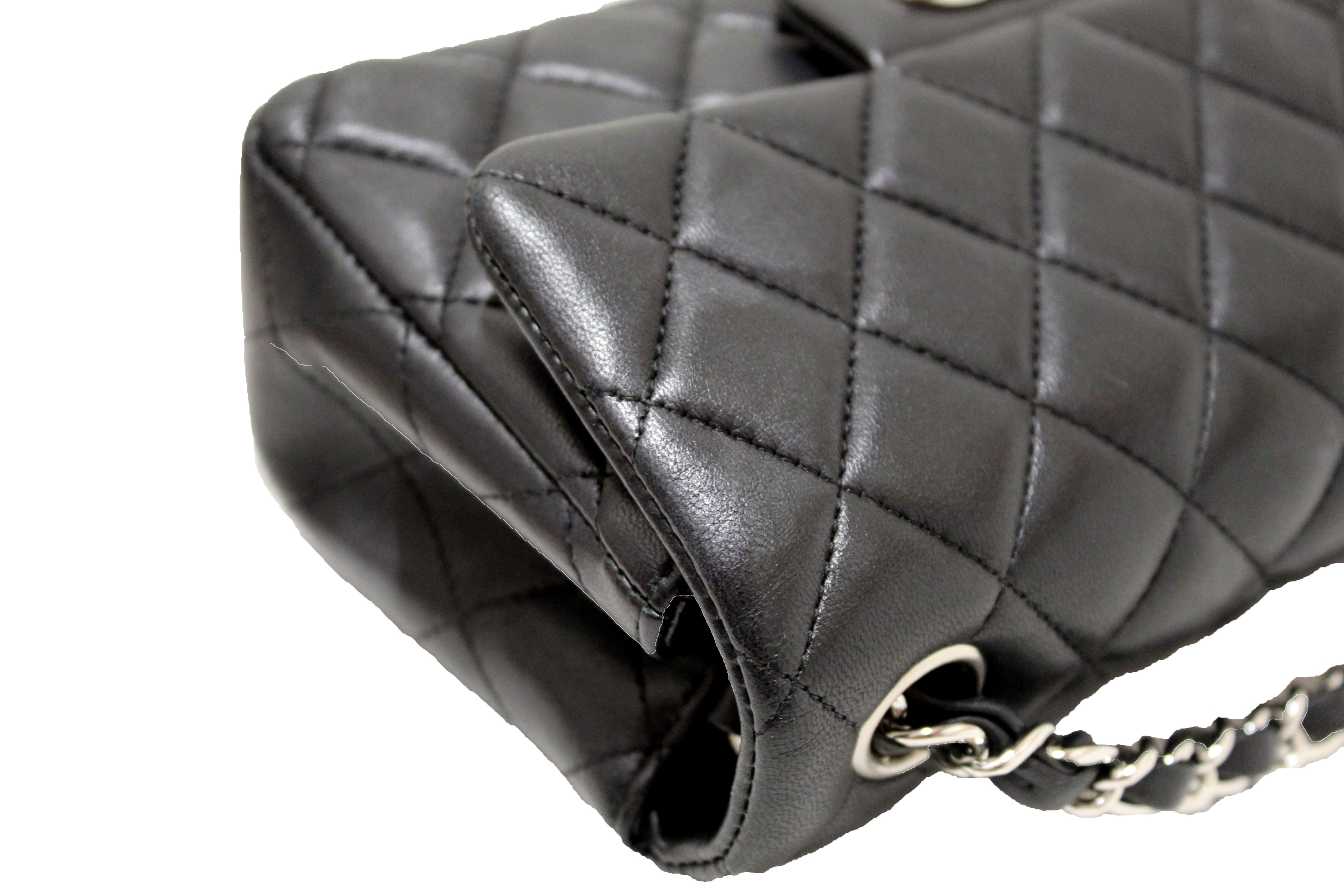 Authentic Chanel Black Quilted Lambskin Leather Classic Mini Rectangle Flap Crossbody Bag - Luxury Designer Handbag for Women, Perfect for Date Night, Parties & Special Occasions