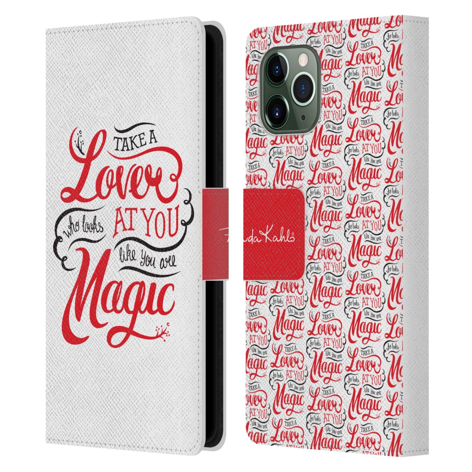 Frida Kahlo Lover White Typography Leather Book Wallet Case for iPhone 11 Pro - Stylish Protection for Everyday Use and Travel