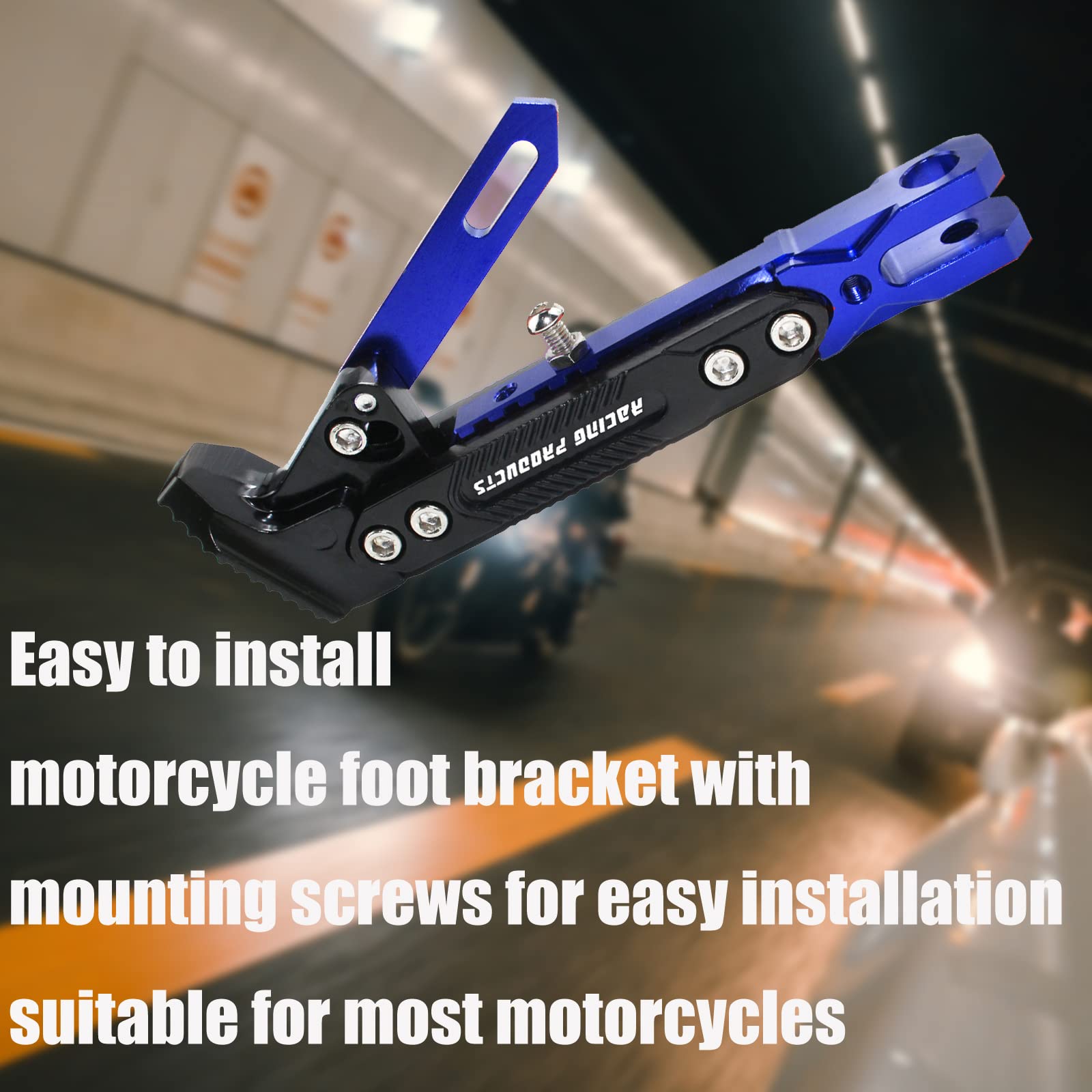 Universal Motorcycle Kickstand - CNC Aluminum Alloy Adjustable Side Stand for Scooters, Motocross & Dirt Bikes - Heavy Duty Support for Parking & Maintenance