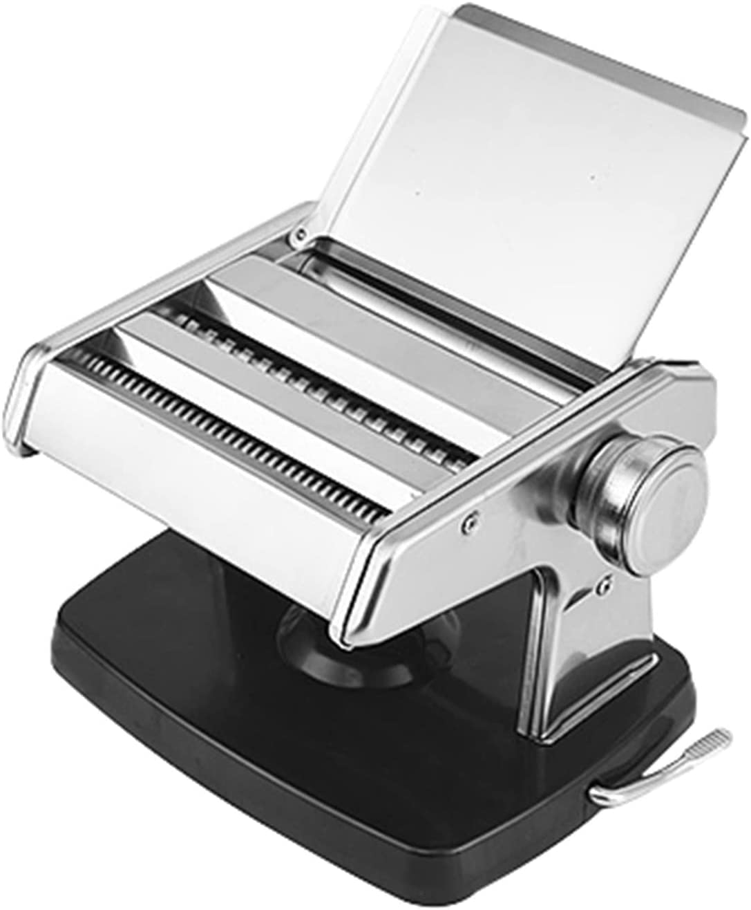 Stainless Steel Manual Pasta Maker Machine - Adjustable Thickness Hand Press Noodle Maker with Washable Alloy Rollers & 3 Cutter Heads - Perfect for Homemade Spaghetti, Fettuccine, Lasagna - Ideal for Italian Cuisine, Family Cooking, and Restaurant Use