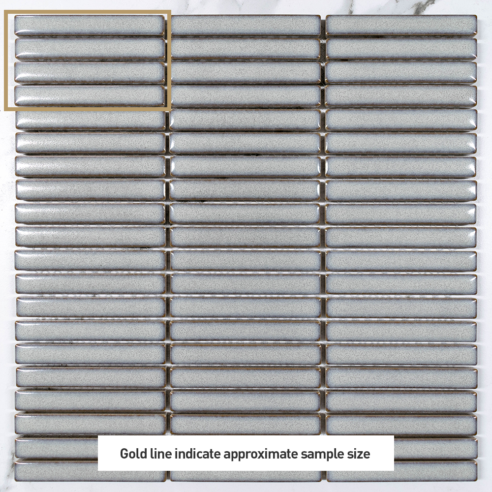 Kyoto Light Grey Kit Kat Gloss Mosaic Tile - Premium Ceramic Wall & Floor Tiles for Kitchen Backsplash, Bathroom, and Shower Renovation