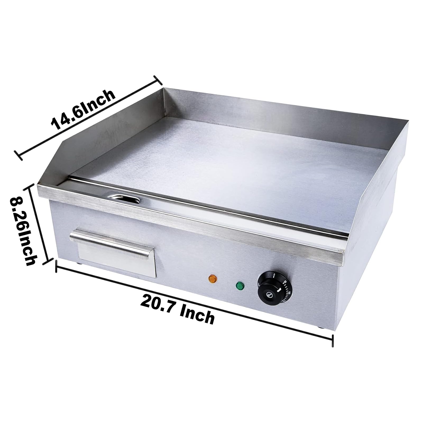 TBVECHI Electric Teppanyaki Grill - Commercial Flat Top Griddle with Thermostatic Control - Countertop BBQ Grill for Steak, Seafood & Pancakes - Perfect for Restaurants, Food Trucks & Home Cooking