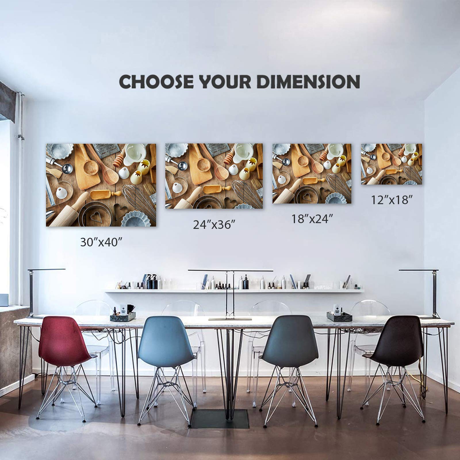 Modern Kitchen Wall Art Decor - 28x40 Inches Canvas Painting for Dining Room & Home - Perfect for Farmhouse, Rustic & Contemporary Kitchens