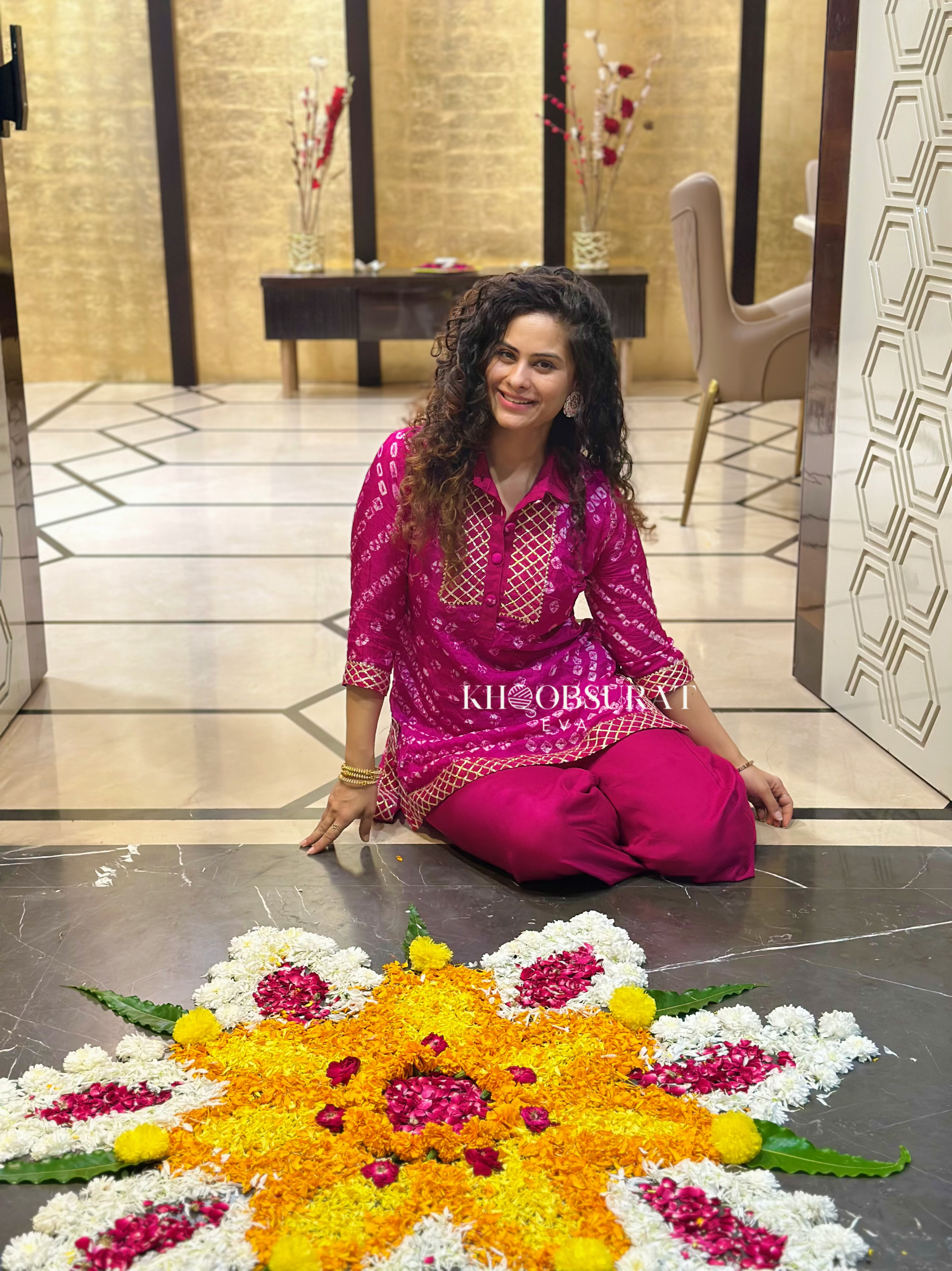 Gota Bandhej Co-Ord Set | Traditional Indian Embroidered Women's Outfit | Perfect for Festivals, Weddings & Ethnic Occasions