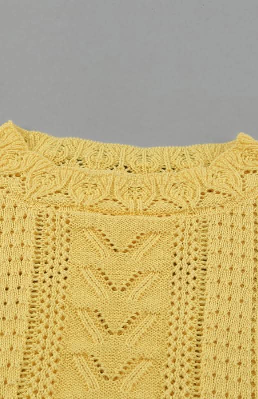 Elegant Cutout Petal Sleeve Sweater for Women - Trendy Knit Pullover for Fall & Winter - Perfect for Office, Date Night & Casual Outings