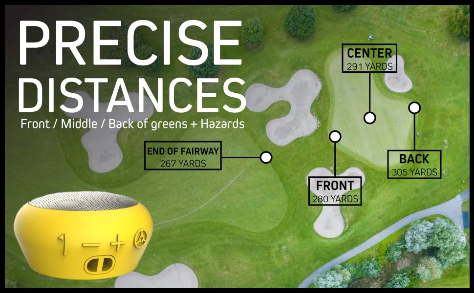 TecTecTec TEAM8 S Golf GPS Bluetooth Speaker - Smart Audible GPS Rangefinder & Wireless Speaker for Golfers - Perfect for On-Course Distance Measurement & Music Playback