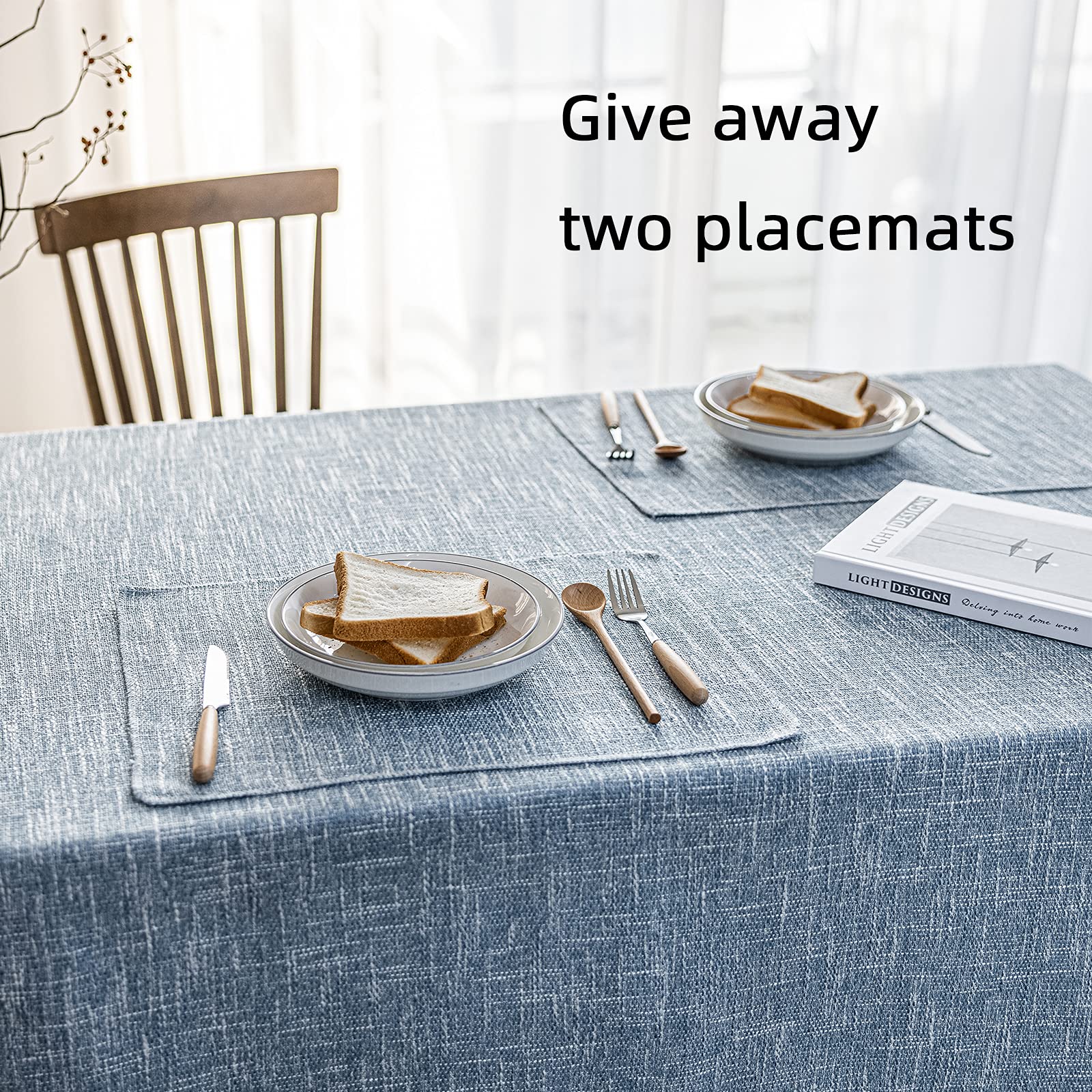 Waterproof Cotton Linen Round Tablecloth 54
