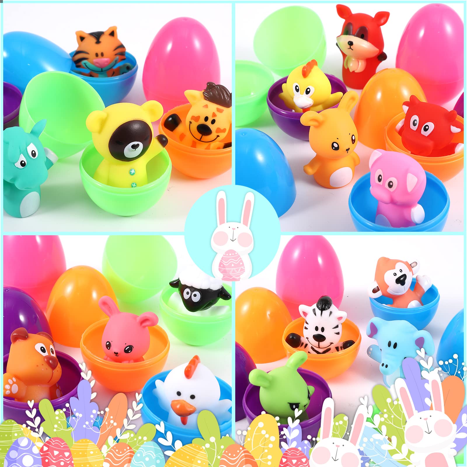 18pcs Easter Eggs PreFilled with Animal Finger Puppets - Easter Party Favors, Basket Stuffers, Egg Fillers, Hunt Prizes - Perfect for Easter Celebrations, Classroom Rewards & Kids' Activities