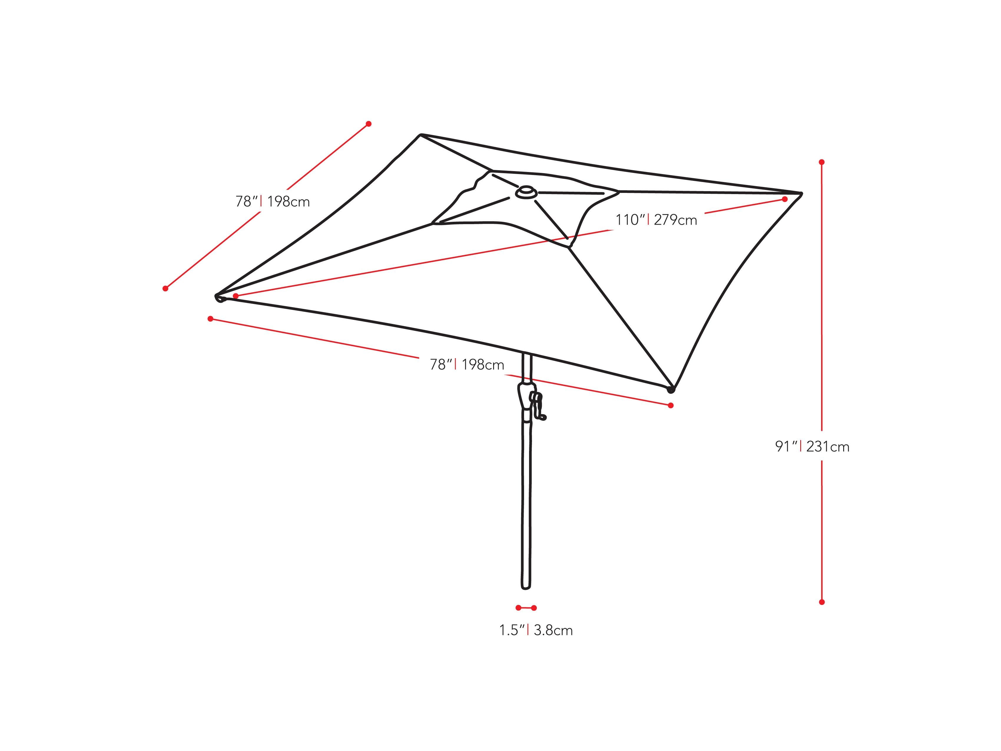 9ft Square Cobalt Blue Patio Umbrella - Outdoor Sun Shade for Pool, Deck, Garden & Backyard - Waterproof & UV Protection
