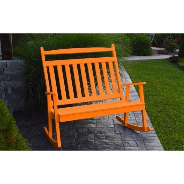 A & L Furniture Poly Classic Double Rocker - Comfortable Outdoor Patio Rocking Chair for Porch, Garden, and Backyard Relaxation