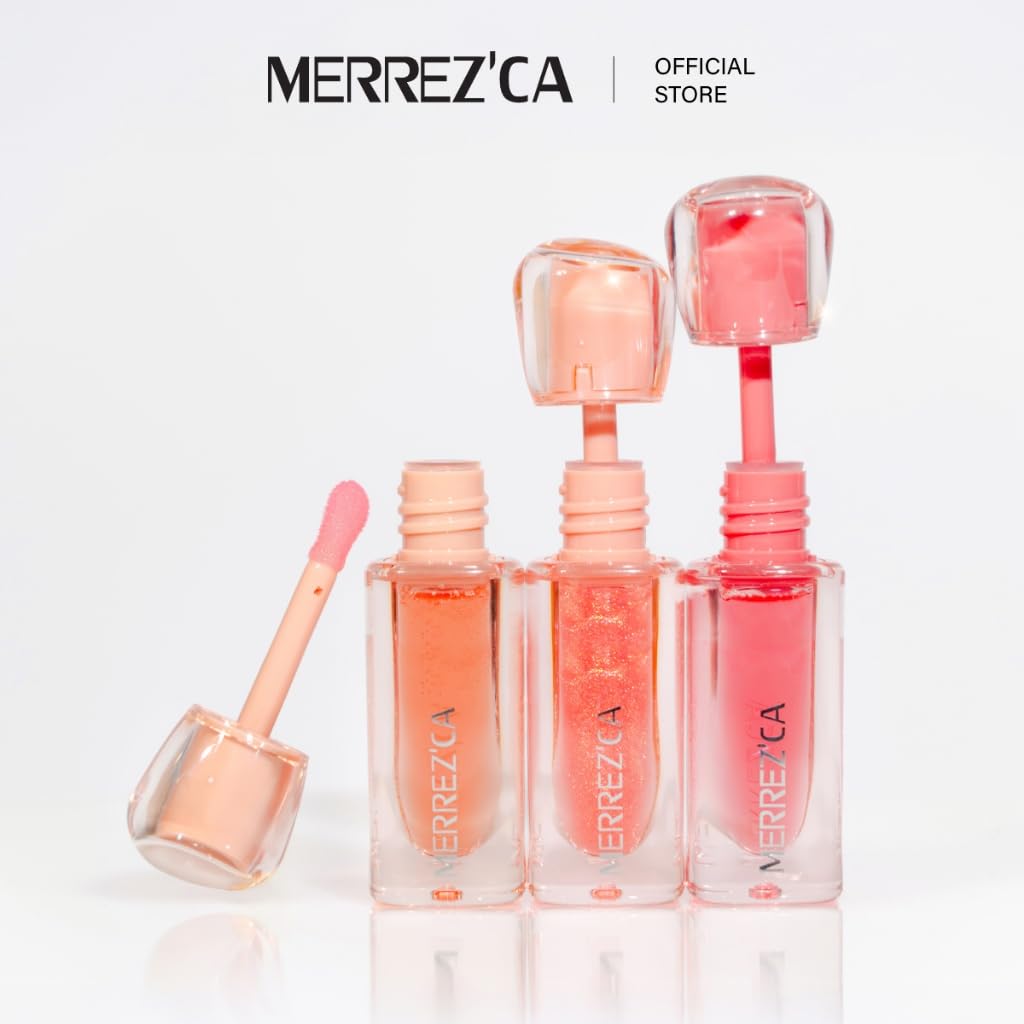 Merrezca Moisture Lip Oil - 4ml/Box, Hydrating & Nourishing Lip Treatment, Korean Beauty Formula, Shade #01 Sunrise (Set of 2) | Perfect for Daily Lip Care, Makeup Looks & Gift Sets