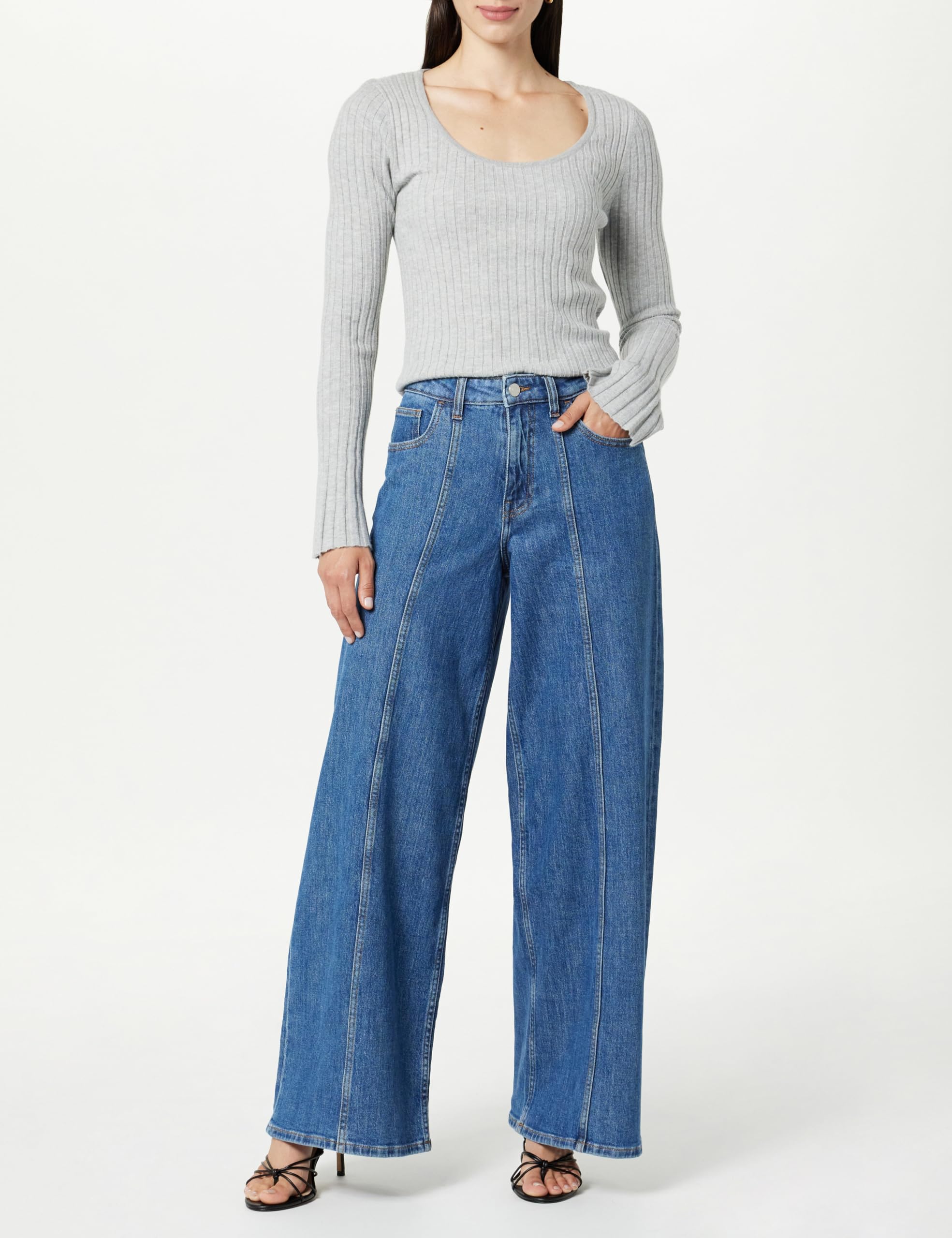 The Drop Women's Frida Relaxed Fit High Waist Jeans - Comfortable Stretch Denim Pants for Casual Wear & Everyday Outfits