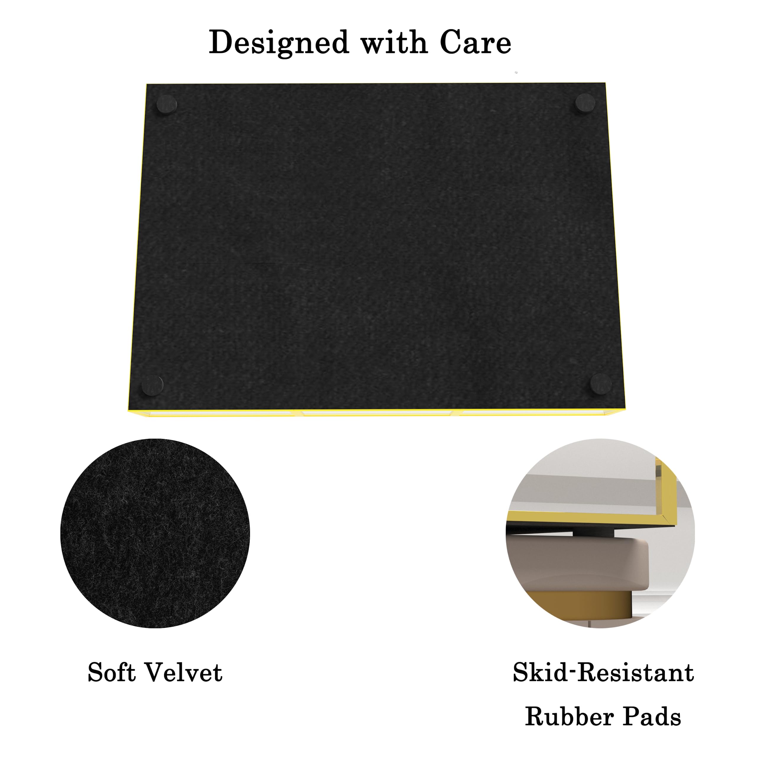 Gold Vanity Tray Set of 2 - Decorative Perfume & Jewelry Tray with Metal Frame for Dresser, Bathroom Counter, Nightstand - Perfect for Organizing Fragrances, Rings, Earrings & Home Decor Accessories
