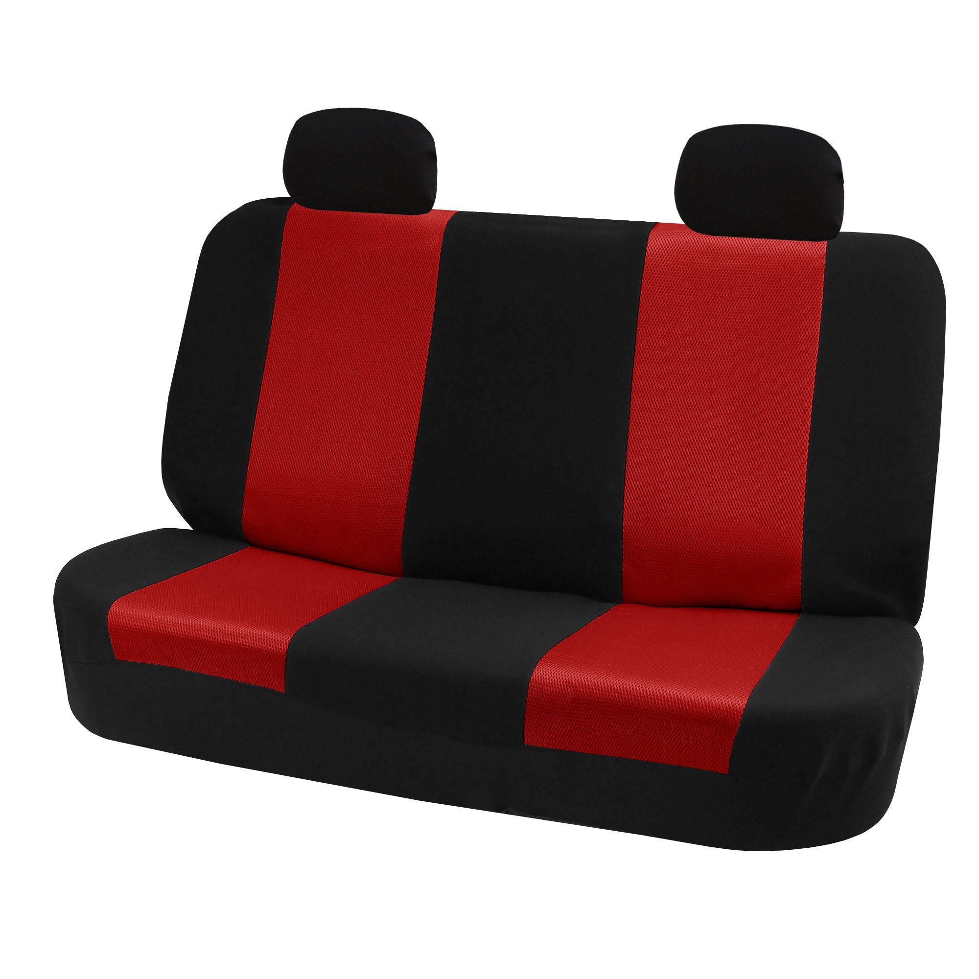 FH Group Universal Car Seat Covers - Red Cloth Full Set for SUV, Sedan, Van | Driving Comfort