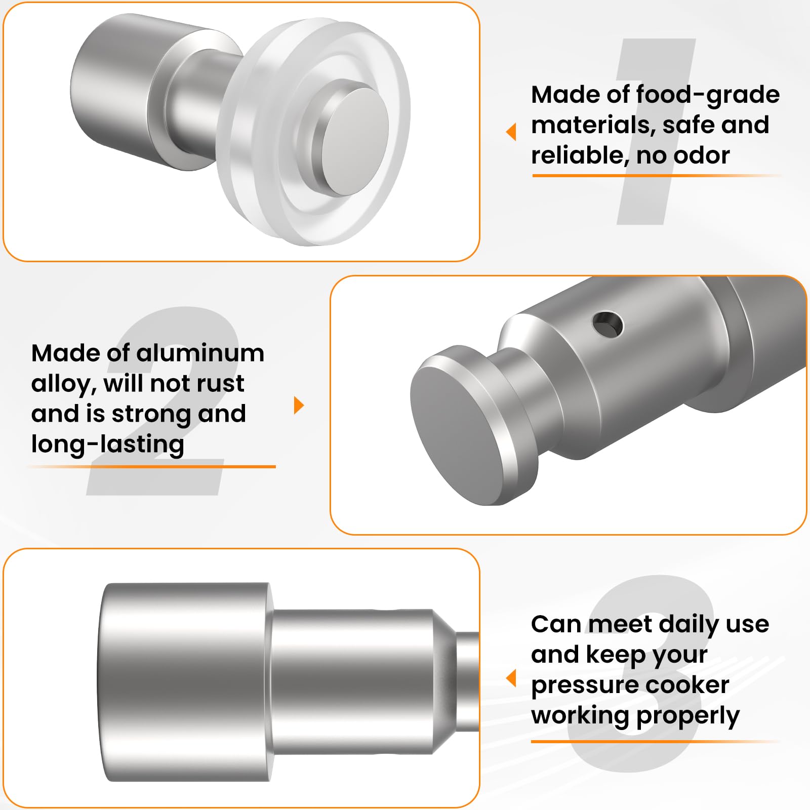 2-Pack Universal Replacement Float Valves & 4-Pack Sealer Gaskets - Compatible with Pressure Cookers XL, YBD60-100, PPC780, PPC770, PPC790 - Perfect for Pressure Cooker Maintenance & Safety Upgrades