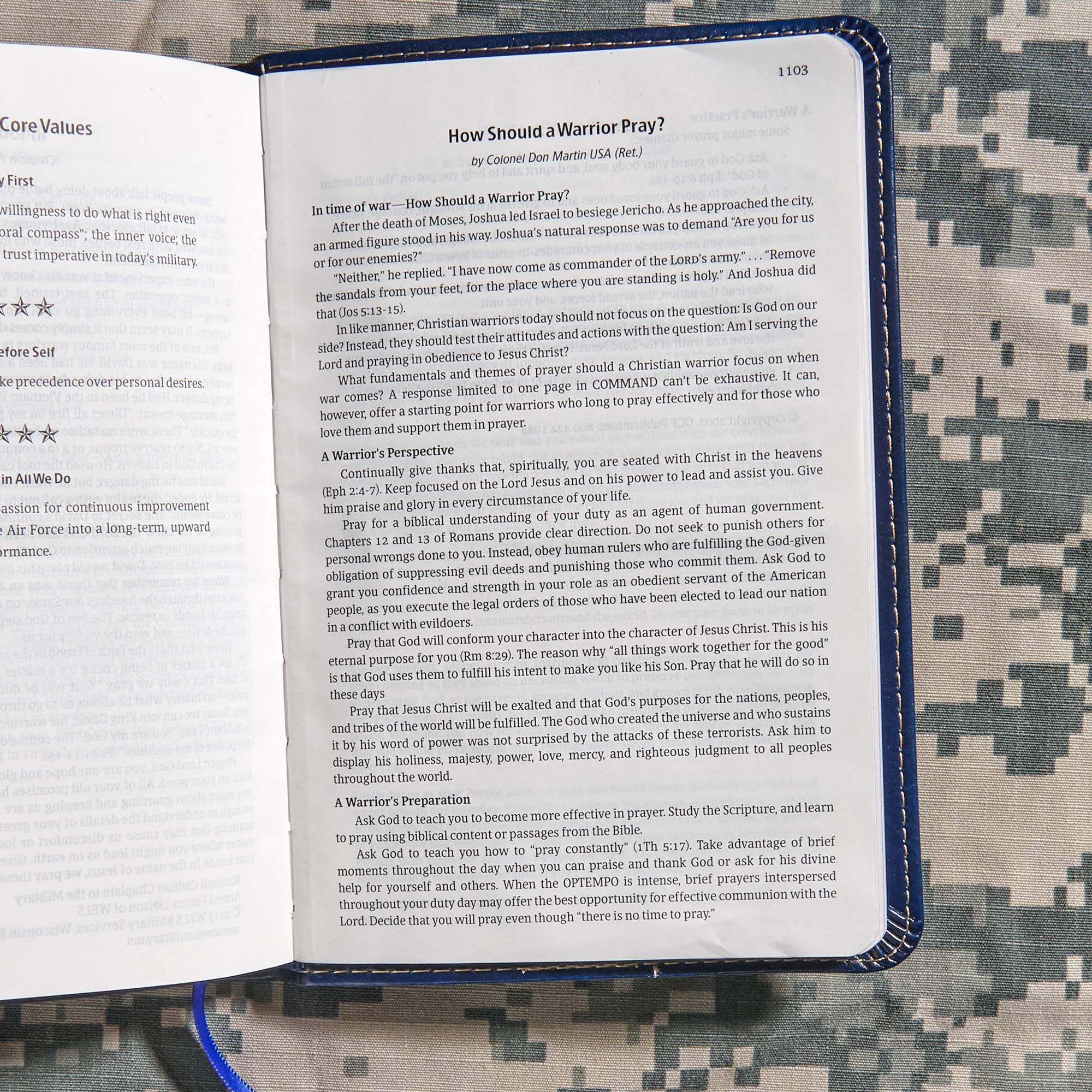 CSB Military Bible - Royal Blue LeatherTouch, Red Letter Edition for Soldiers & Prayer