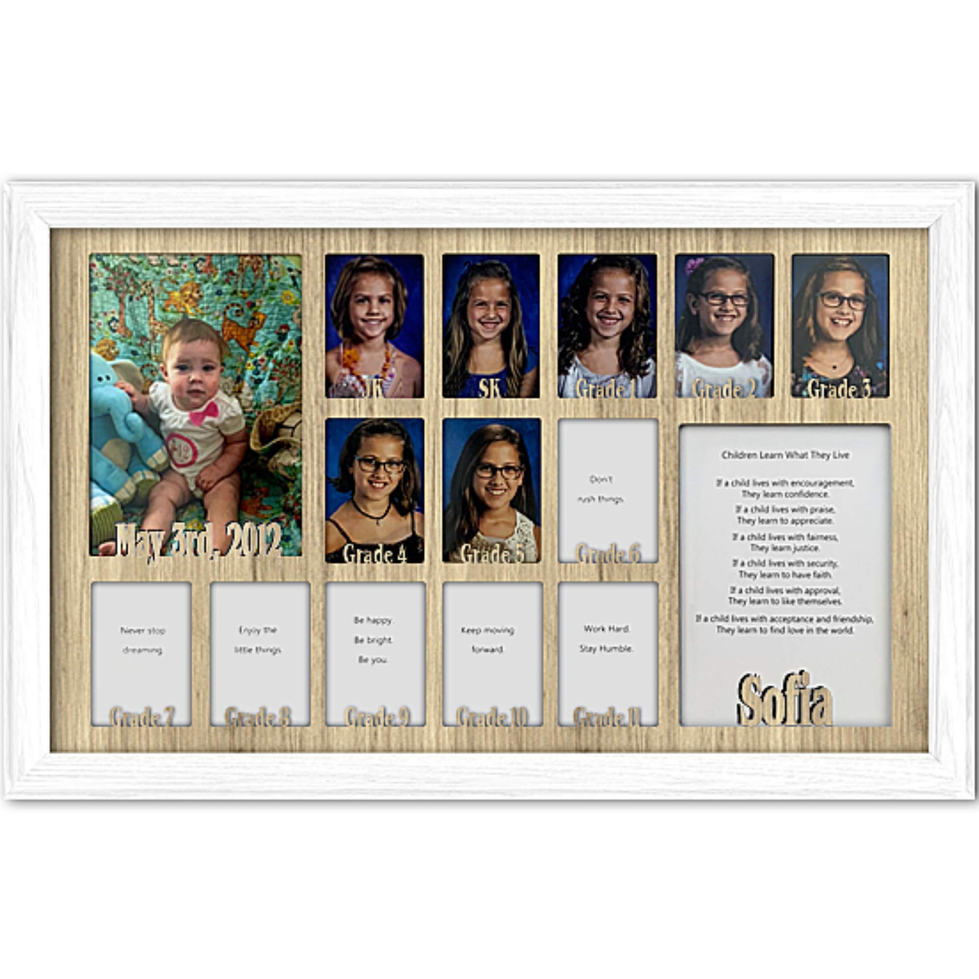 Personalized Northland School Years Picture Frame - Holds Twelve 2.5