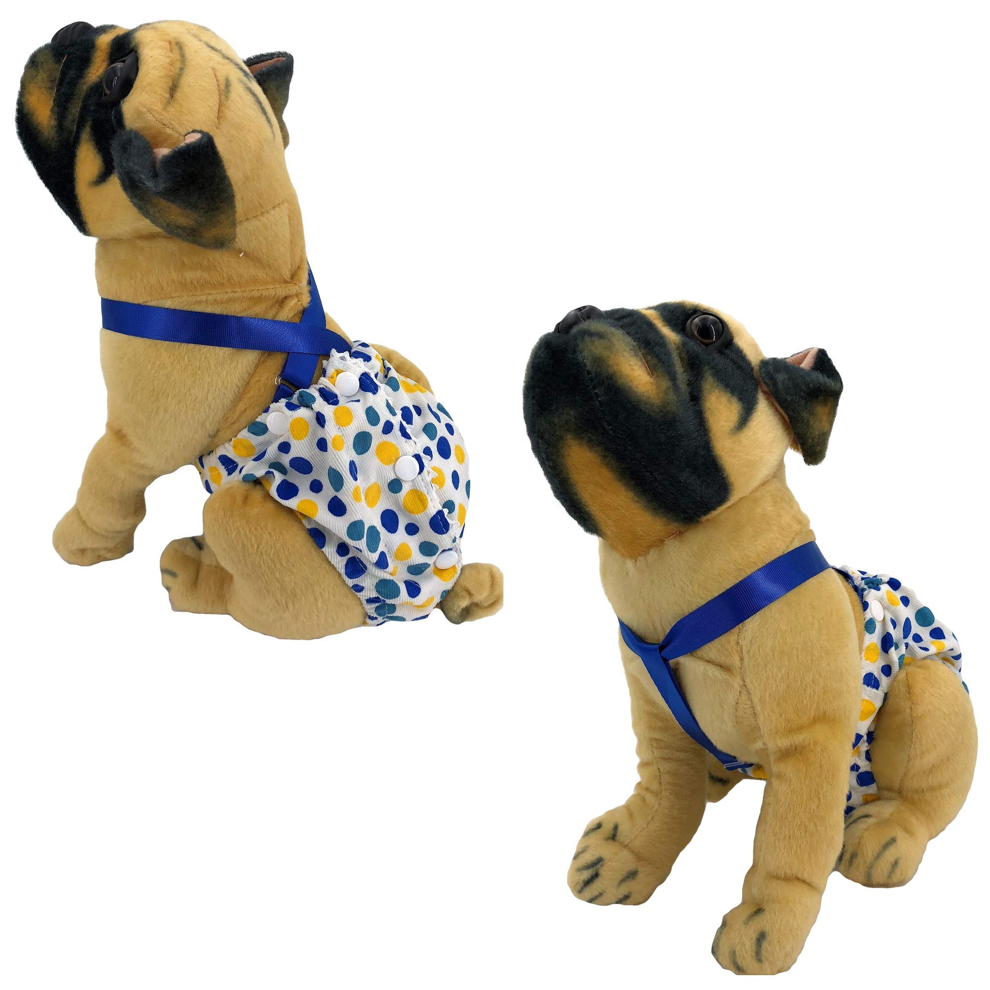 Reusable Washable Dog Diapers for Small Breeds - 2 Pack for Home & Travel