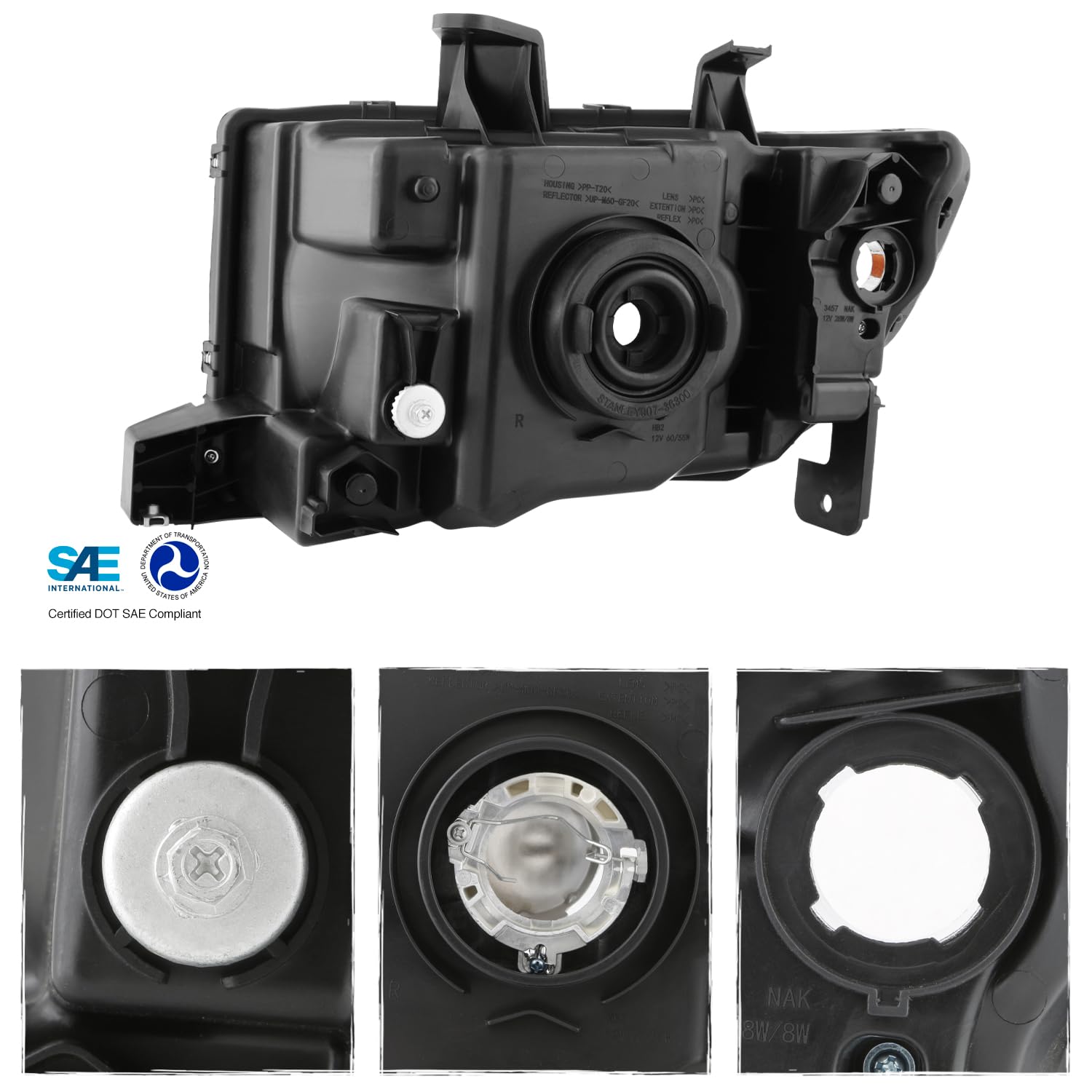 AKKON Chrome Bezel Headlights for Honda Ridgeline - OE Replacement Driver & Passenger Side Head Lamps Pair - Perfect for Night Driving & Off-Road Adventures