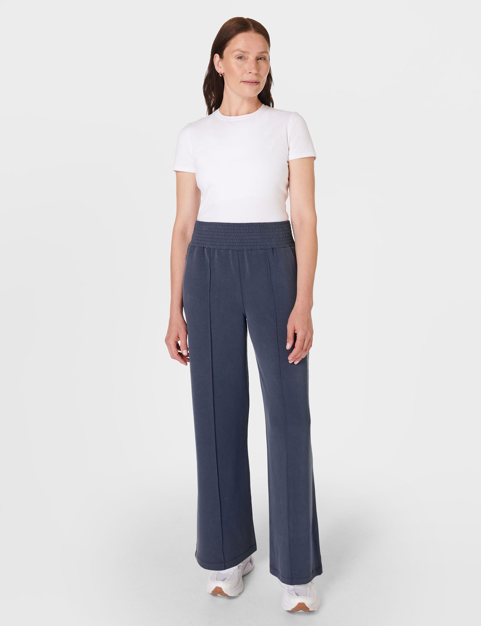 Sand Wash Cloud Weight Track Trousers for Women - Navy Blue Joggers for Running, Yoga & Lounge Wear | Comfortable Athletic Pants