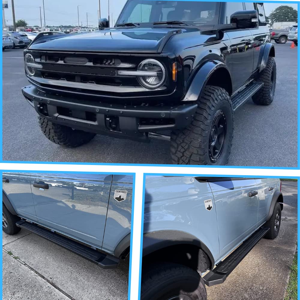 2021-2025 Ford Bronco 4 Door Side Steps Running Boards - Heavy Duty Nerf Bars with Non-Slip Surface | Perfect for Off-Roading, Camping & Daily Use Accessories