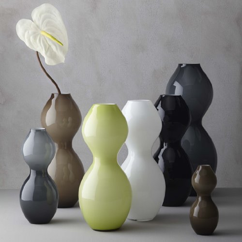 White Cocco Flower Vase - 16.5 Inches (42 cm) Tall Modern Ceramic Vase for Home Decor, Wedding Centerpieces, and Living Room Table Decorations