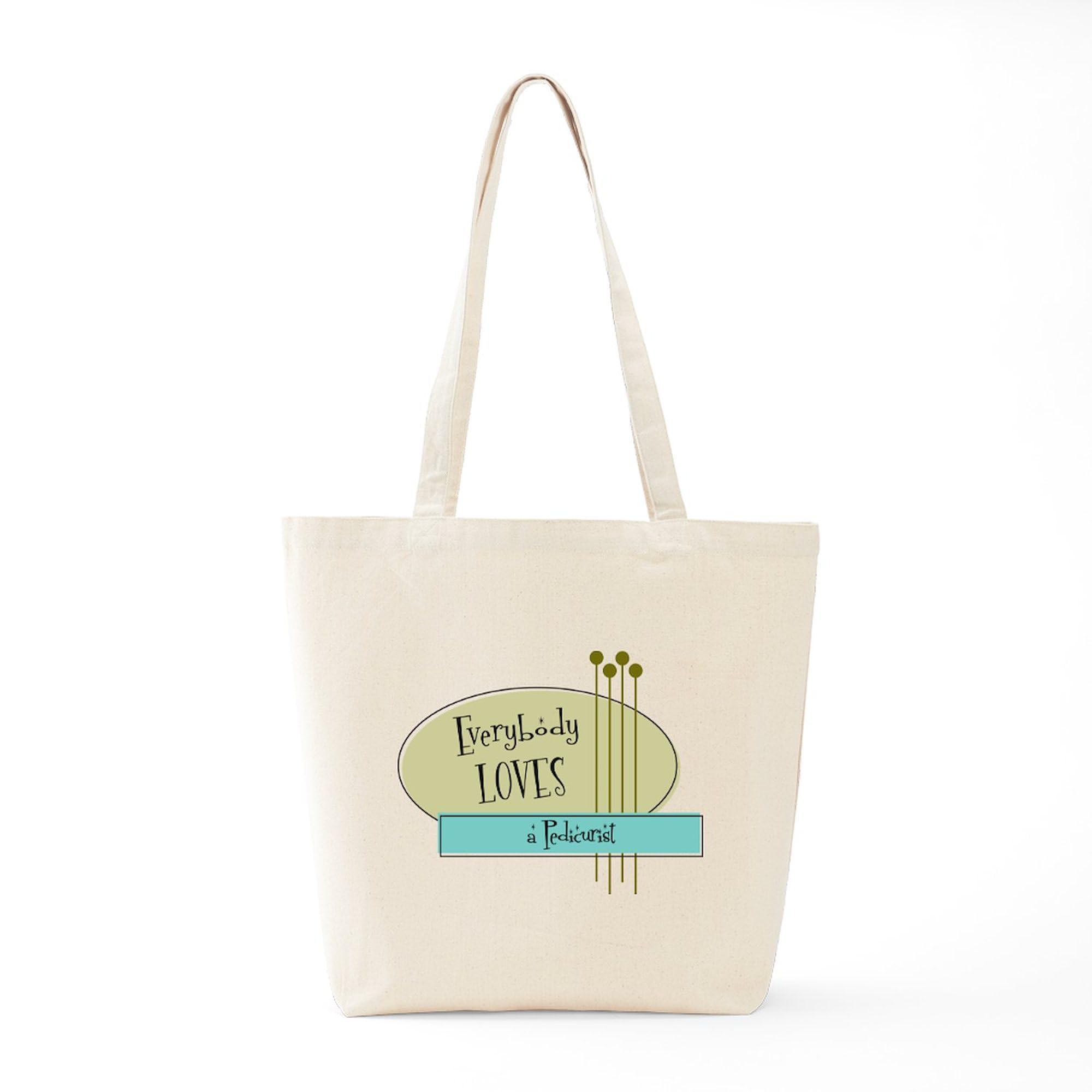 Everybody Loves A Pedicurist Tote Bag - Natural Canvas Reusable Shopping Bag for Nail Salon, Spa & Beach - Eco-Friendly Grocery Tote for Women