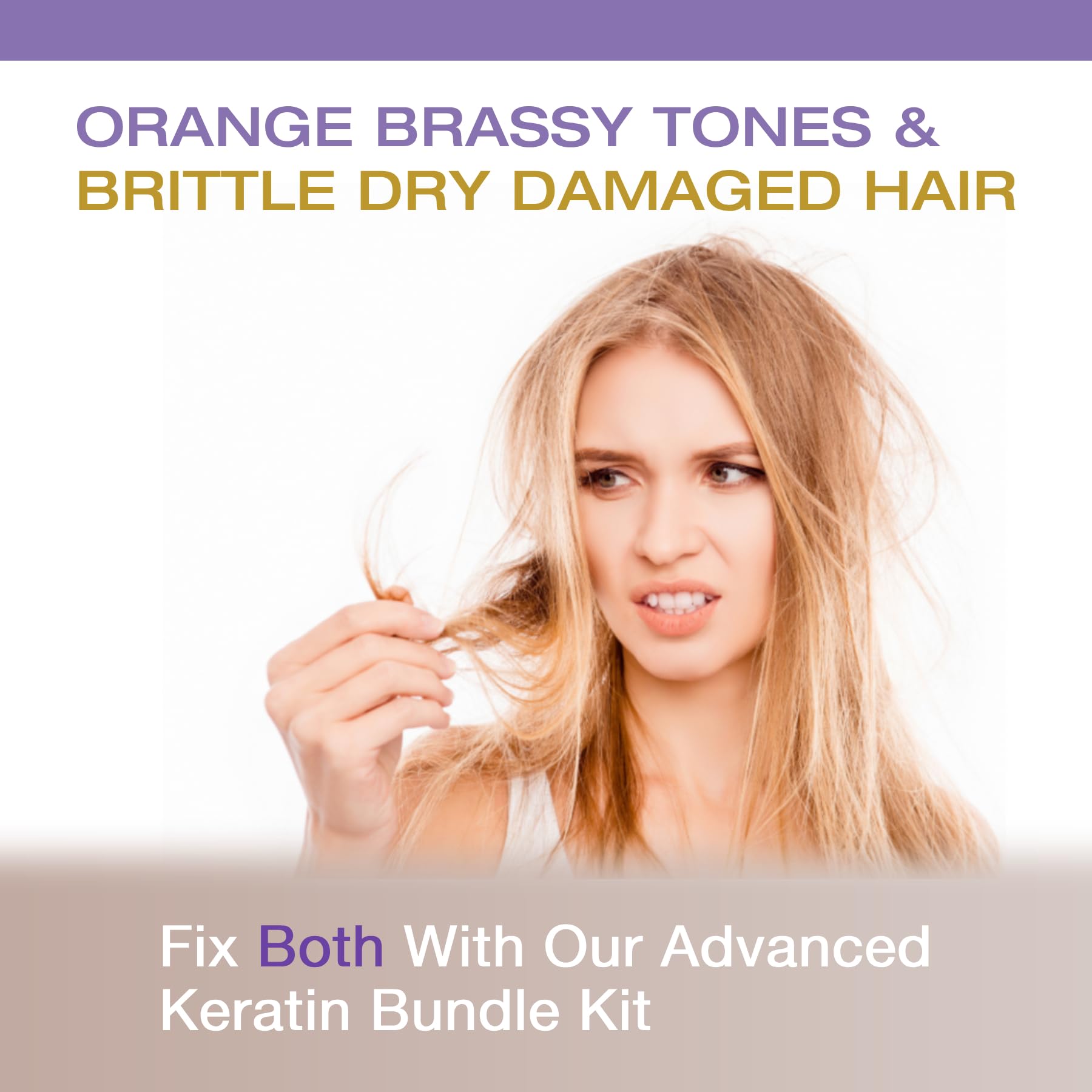 Keratin Purple Shampoo & Hair Serum Kit - Violet Blue Shampoo for Bleached Blonde, Platinum, Silver, White & Gray Hair | Anti-Brassiness, Heat Protectant & Frizz Control | Gloss Boosting Treatment for Dry, Damaged Hair | Perfect for Color-Treated & Chemically Processed Hair