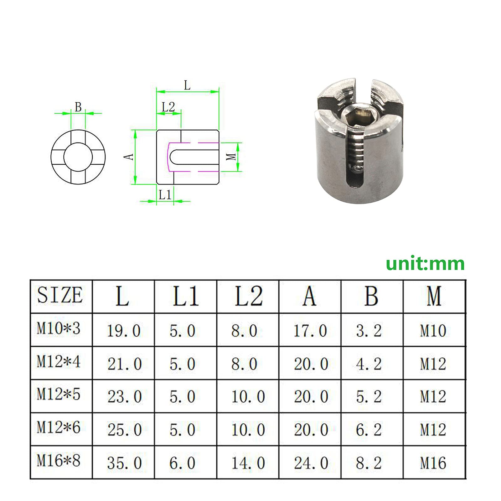 Stainless Steel M12x4mm Wire Rope Cross Clamps (4-Pack) - for Marine & Construction