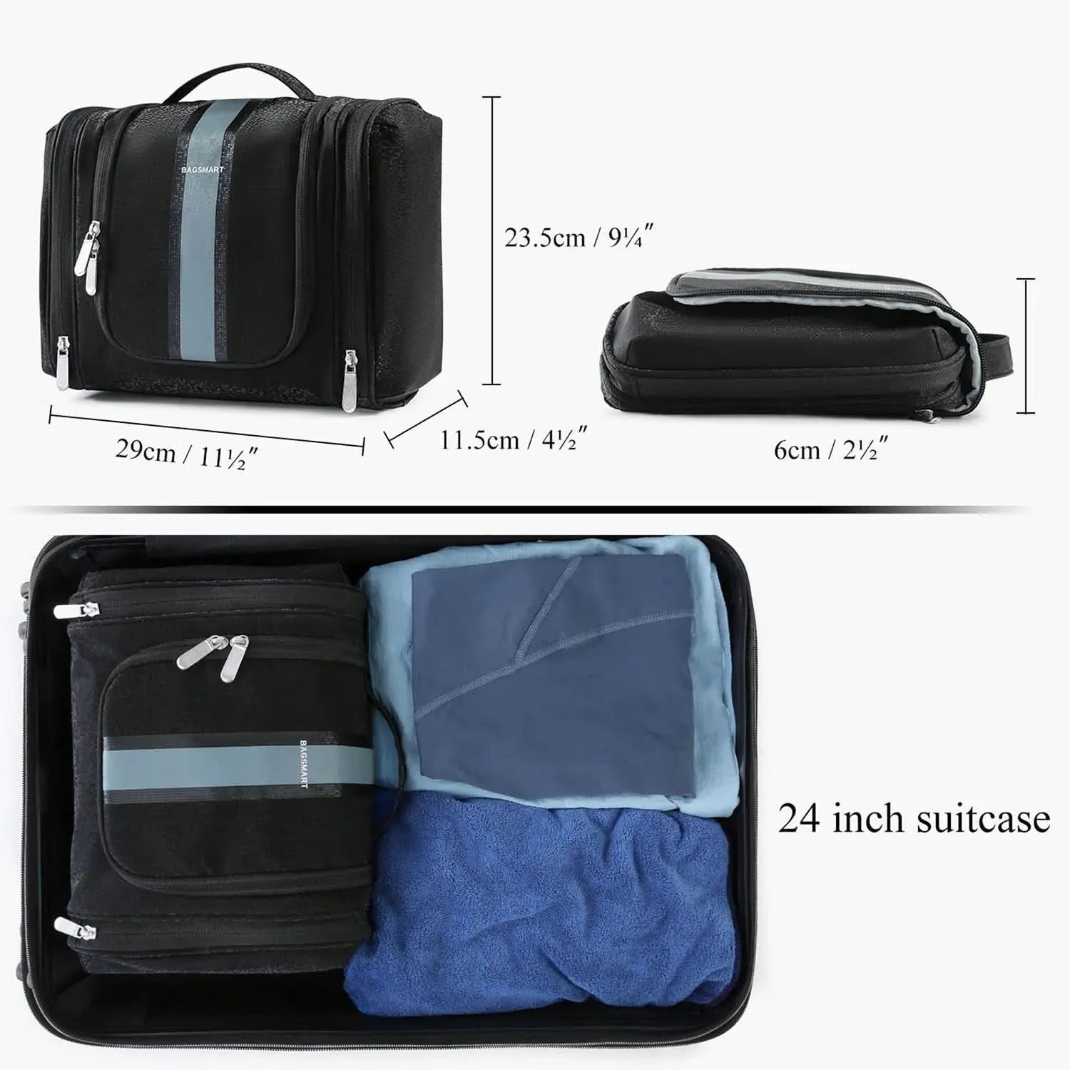 Premium Atlas Travel Hanging Toiletry Bag - Waterproof Cosmetic Organizer for Men & Women - Perfect for Camping, Gym, Business Trips & Air Travel