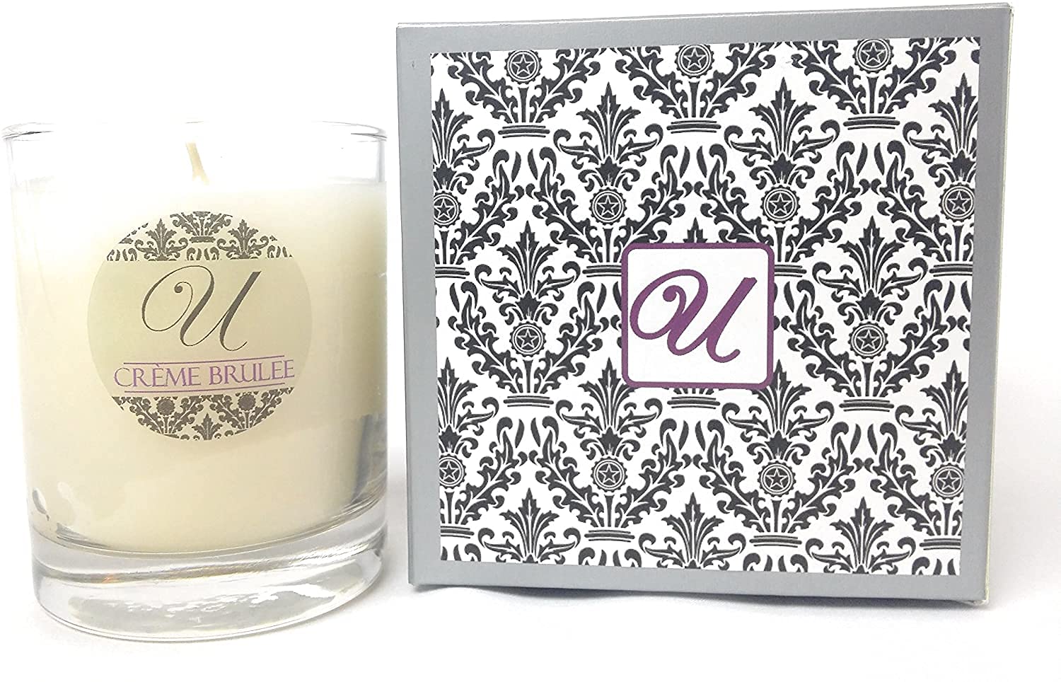 Premium Crème Brûlée Scented Candle (8 oz Glass Jar) - Select-a-Size Ring (Size 7) with Hidden Jewelry Inside ($10-$10,000 Value) - Perfect for Romantic Gifts, Home Decor & Special Occasions