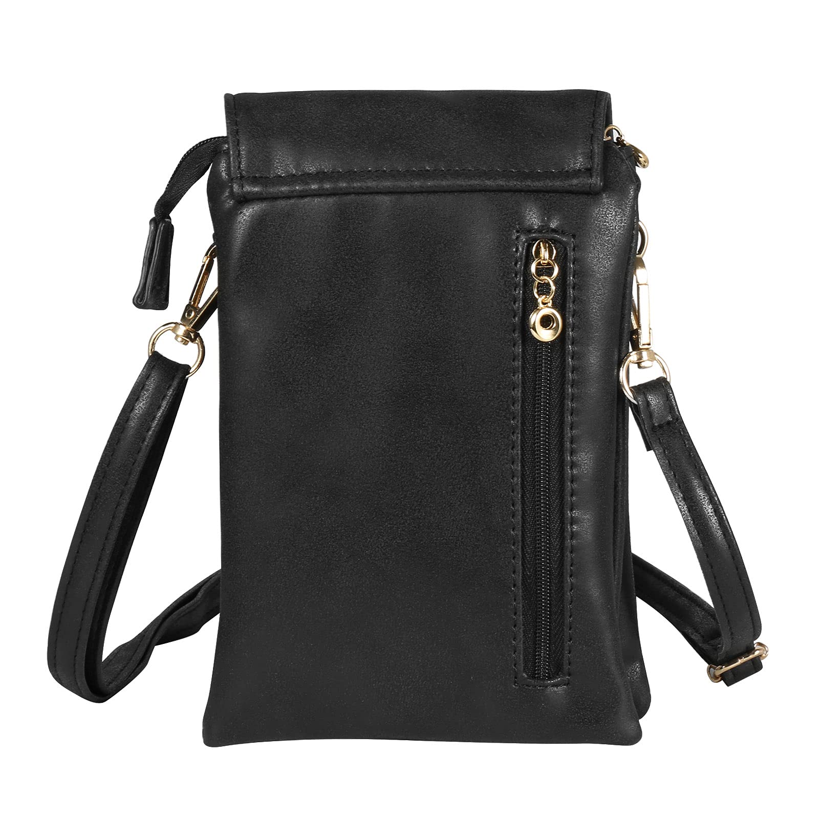 Premium Genuine Leather Crossbody Bag with Roomy Pockets - Compatible with iPhone 12 Pro Max, Samsung Galaxy S21/S20/Note20, Google Pixel 5 & More (Black) - Perfect for Travel, Shopping & Everyday Use