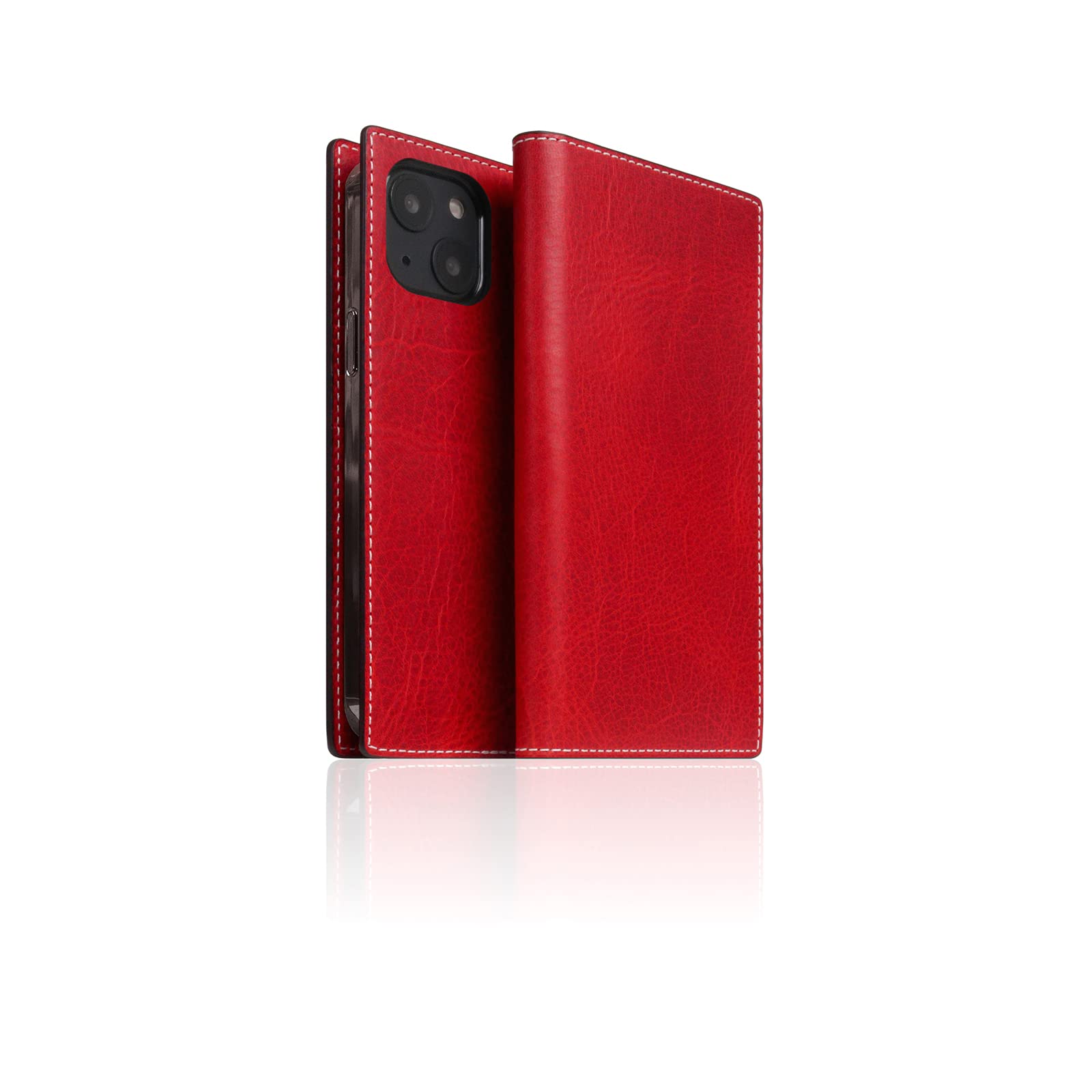 Premium SLG D7 Italian Wax Leather Wallet Case for iPhone 12 Mini - Handmade Diary Style with Card Slots & Cash Pocket | Luxury Gift Box Included (Red) | Perfect for Everyday Use, Travel & Business Professionals